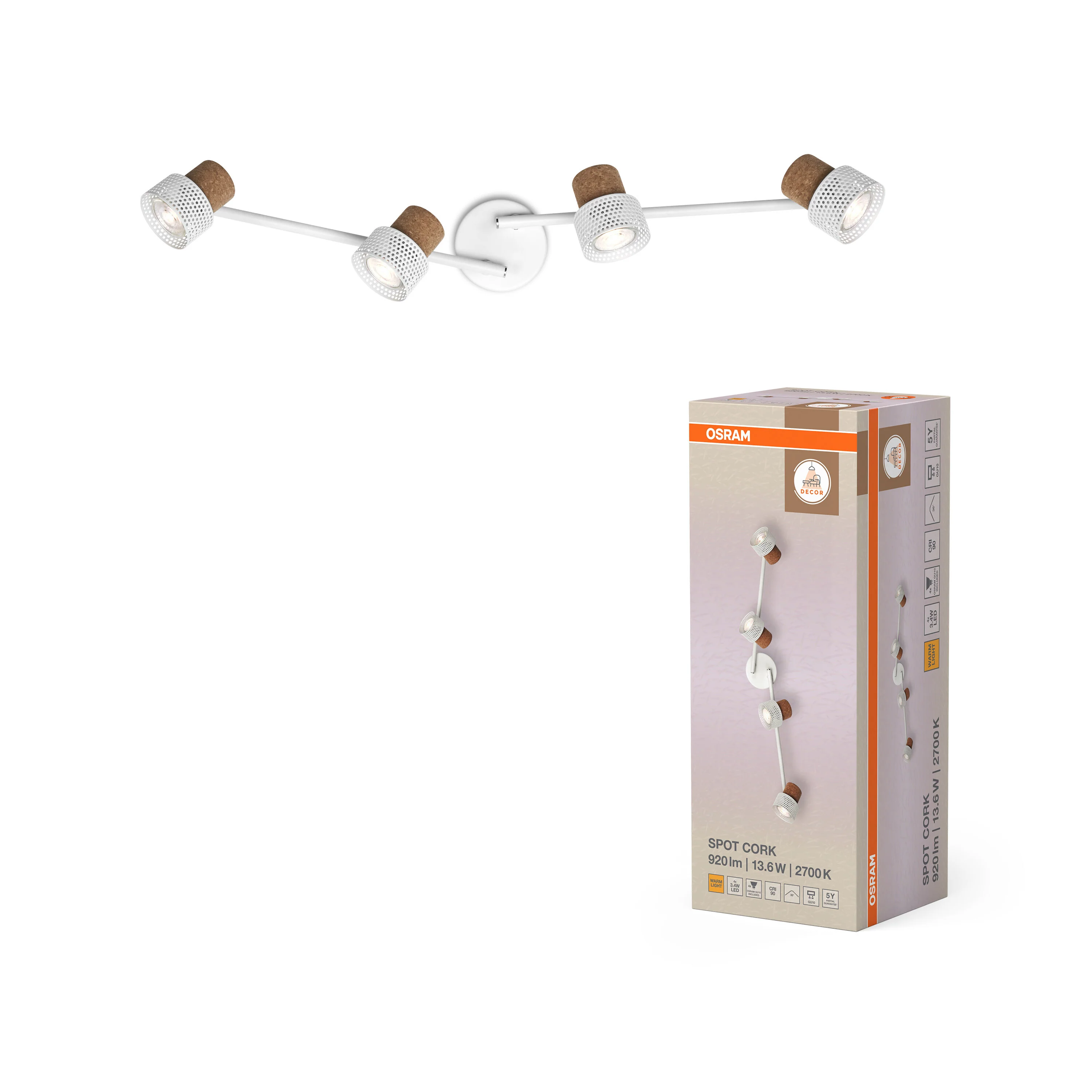 OSRAM DECOR SPOT CORK WHITE 4x3.4W 927 DIM - Image 5