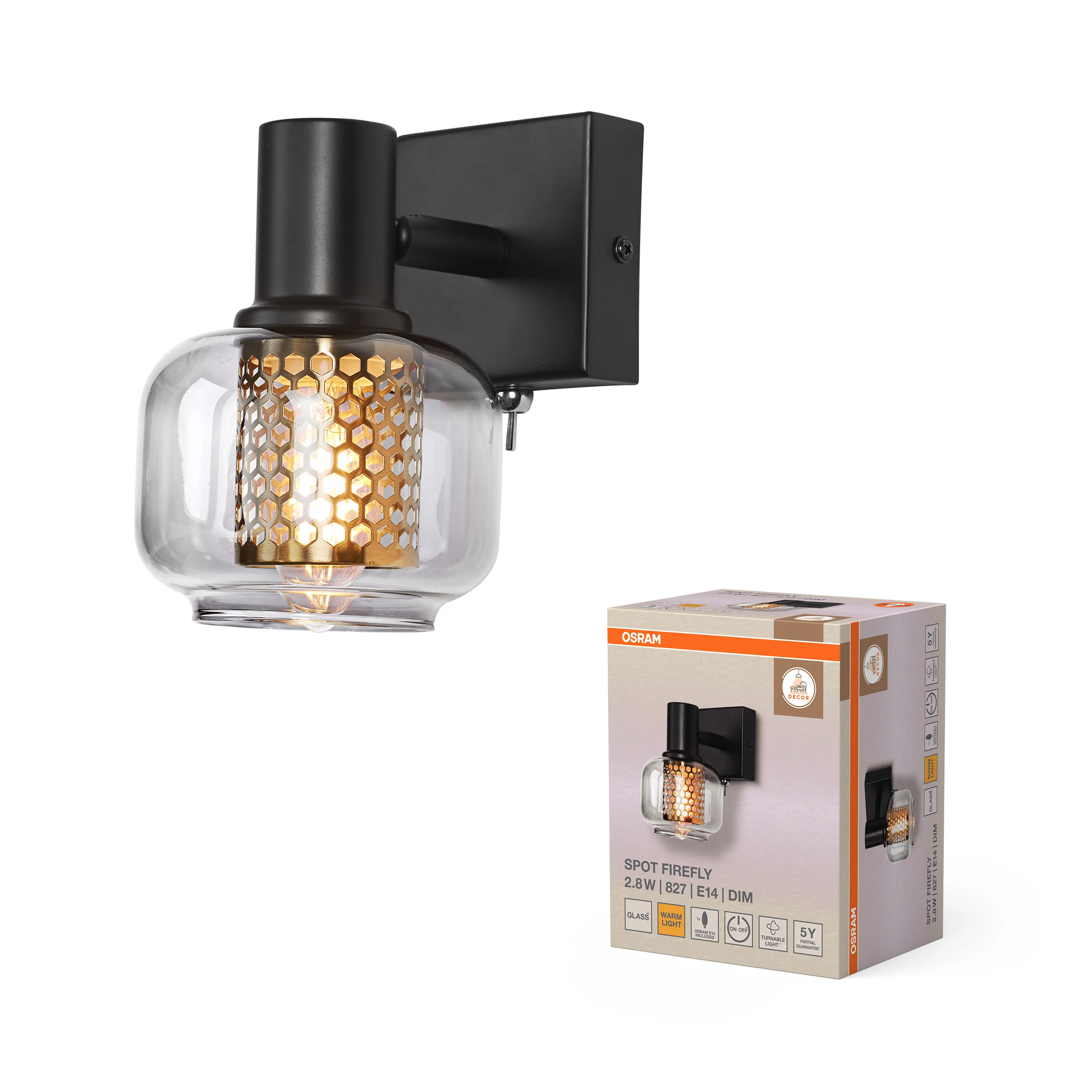 OSRAM Decor Spot Firefly 1x2.8W 827 E14 czarny - Image 5