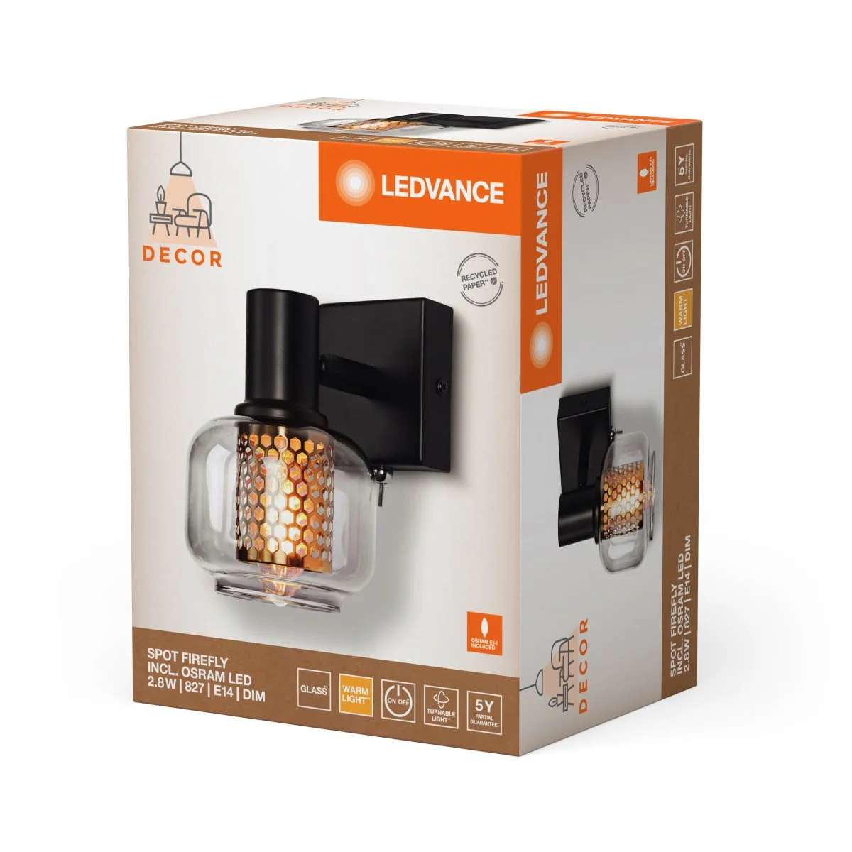 OSRAM Decor Spot Firefly 1x2.8W 827 E14 czarny mat - Image 2