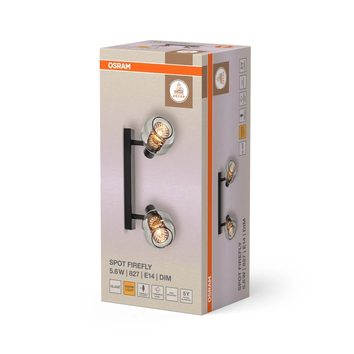 OSRAM Decor Spot Firefly 2x2.8W 827 E14 czarny - Image 2