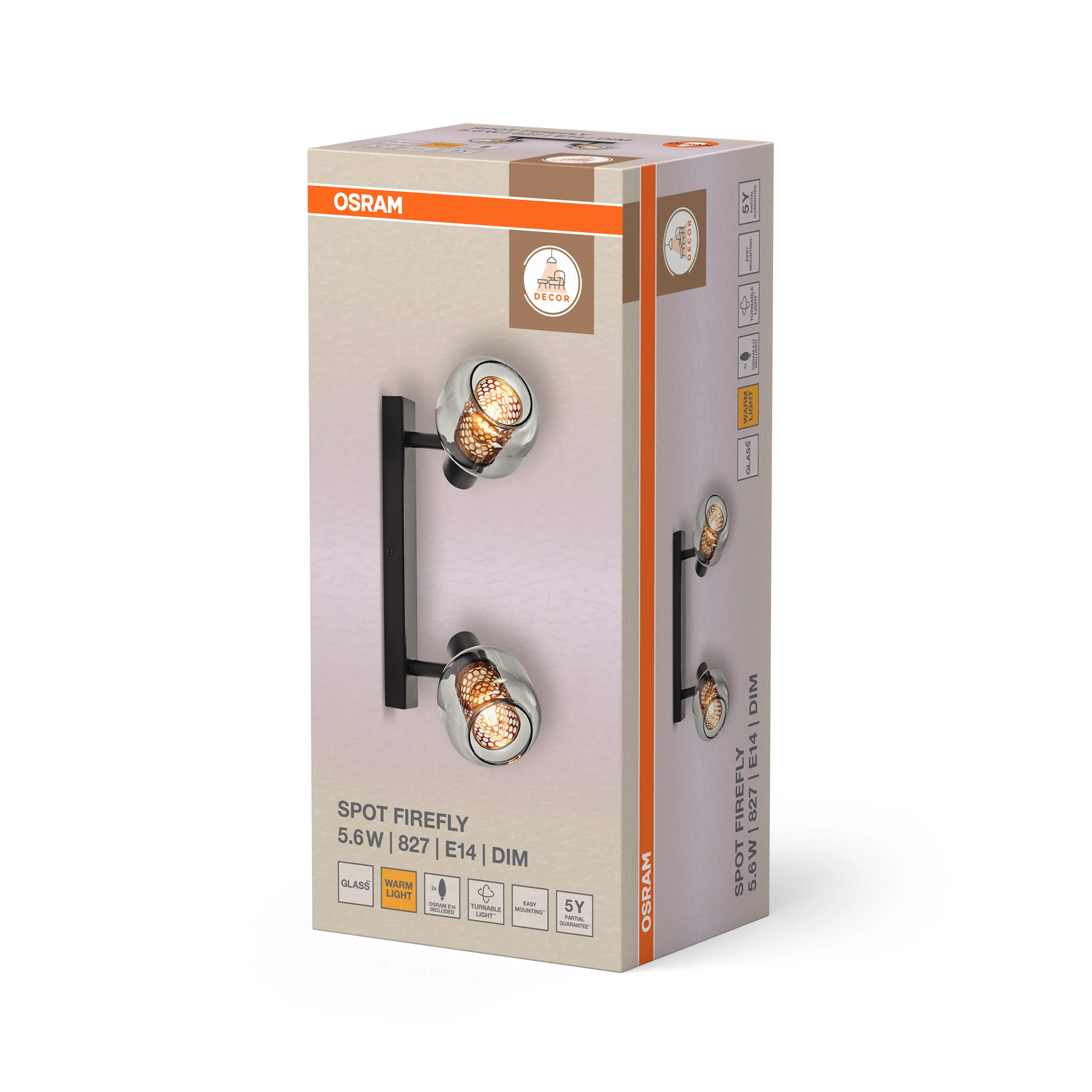OSRAM Decor Spot Firefly 2x2.8W 827 E14 czarny - Image 6