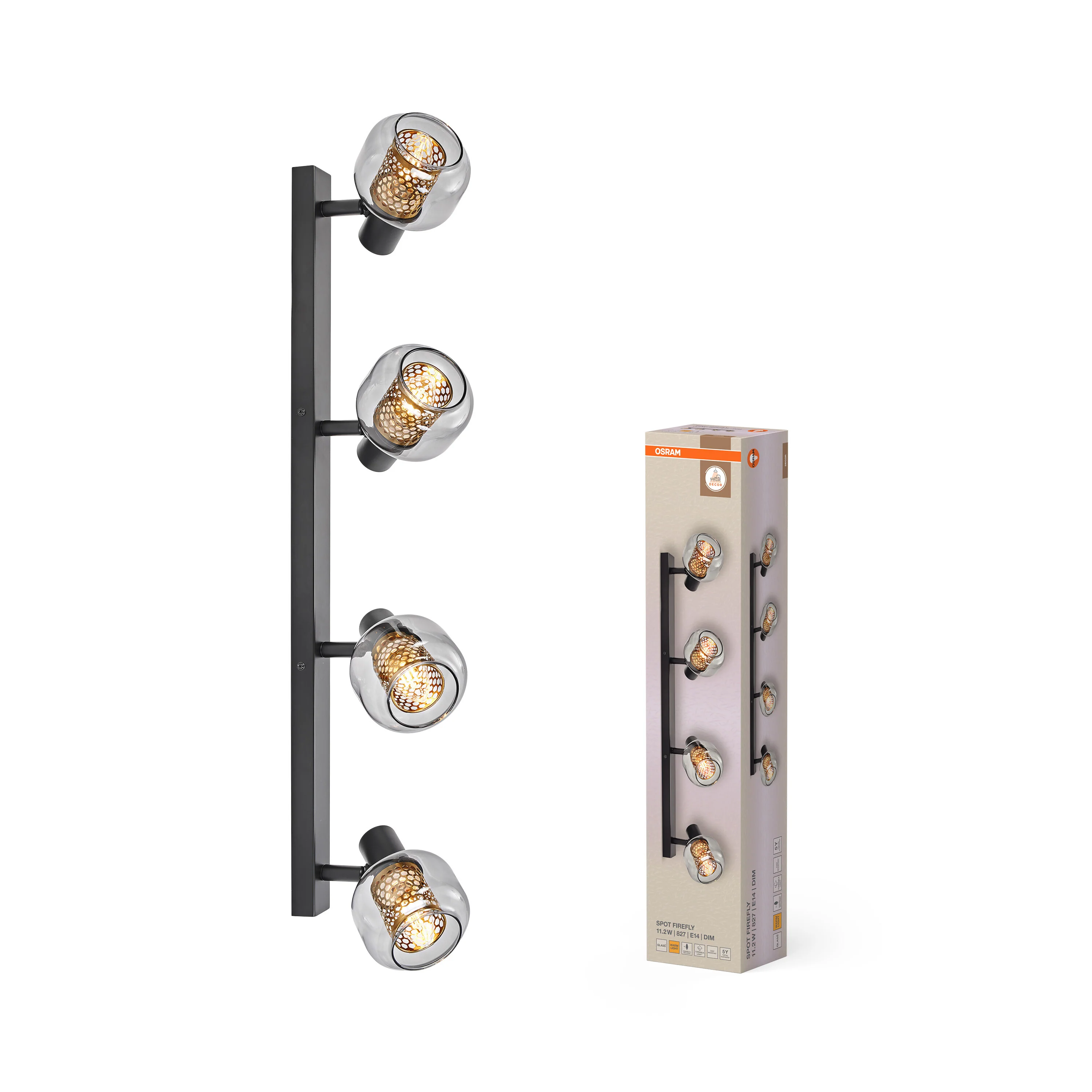 OSRAM Decor Spot Firefly 4x2.8W 827 E14 czarny - Image 5
