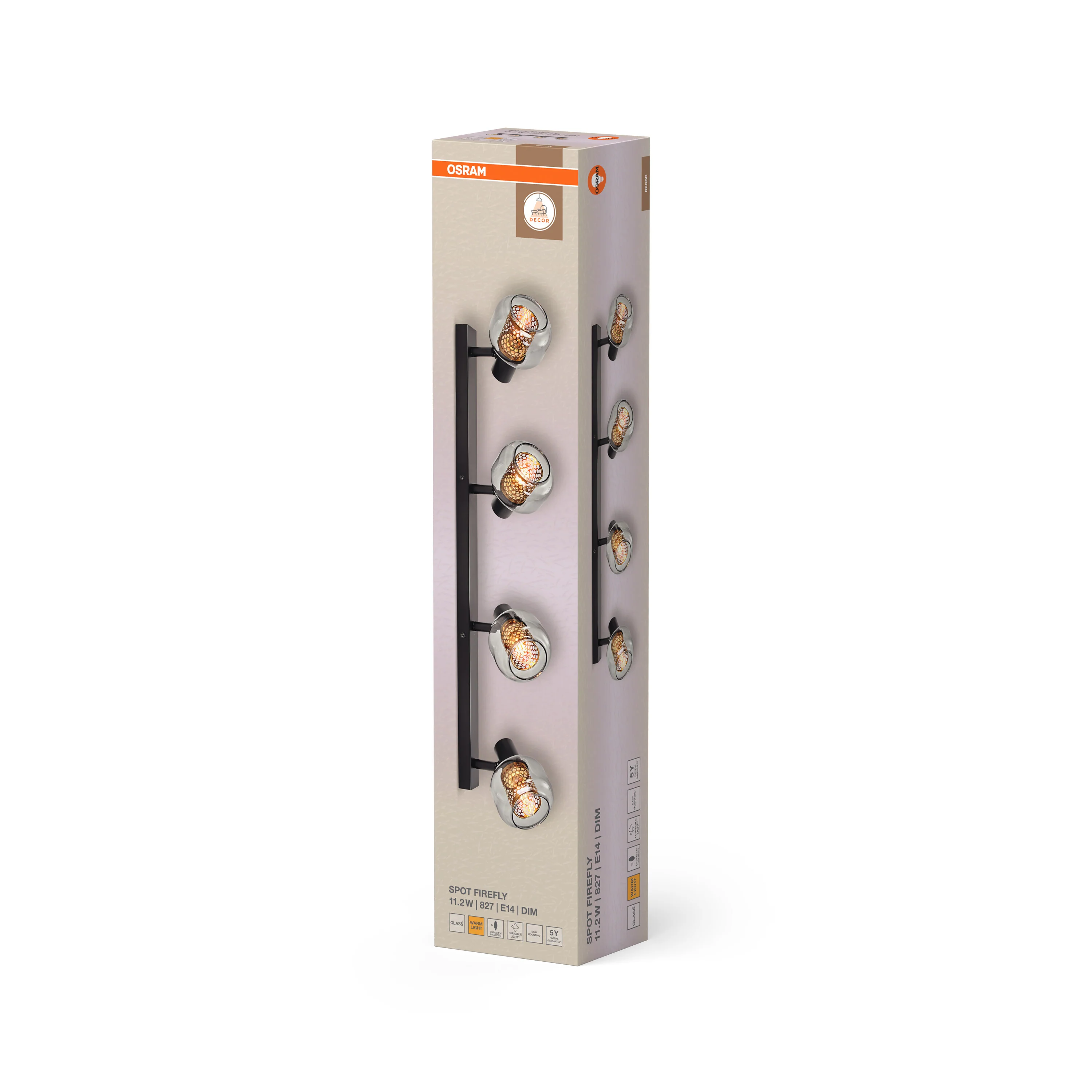 OSRAM Decor Spot Firefly 4x2.8W 827 E14 czarny - Image 6