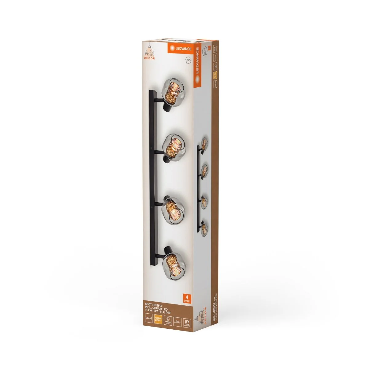 OSRAM Decor Spot Firefly 4x2.8W 827 E14 czarny matowy - Image 2