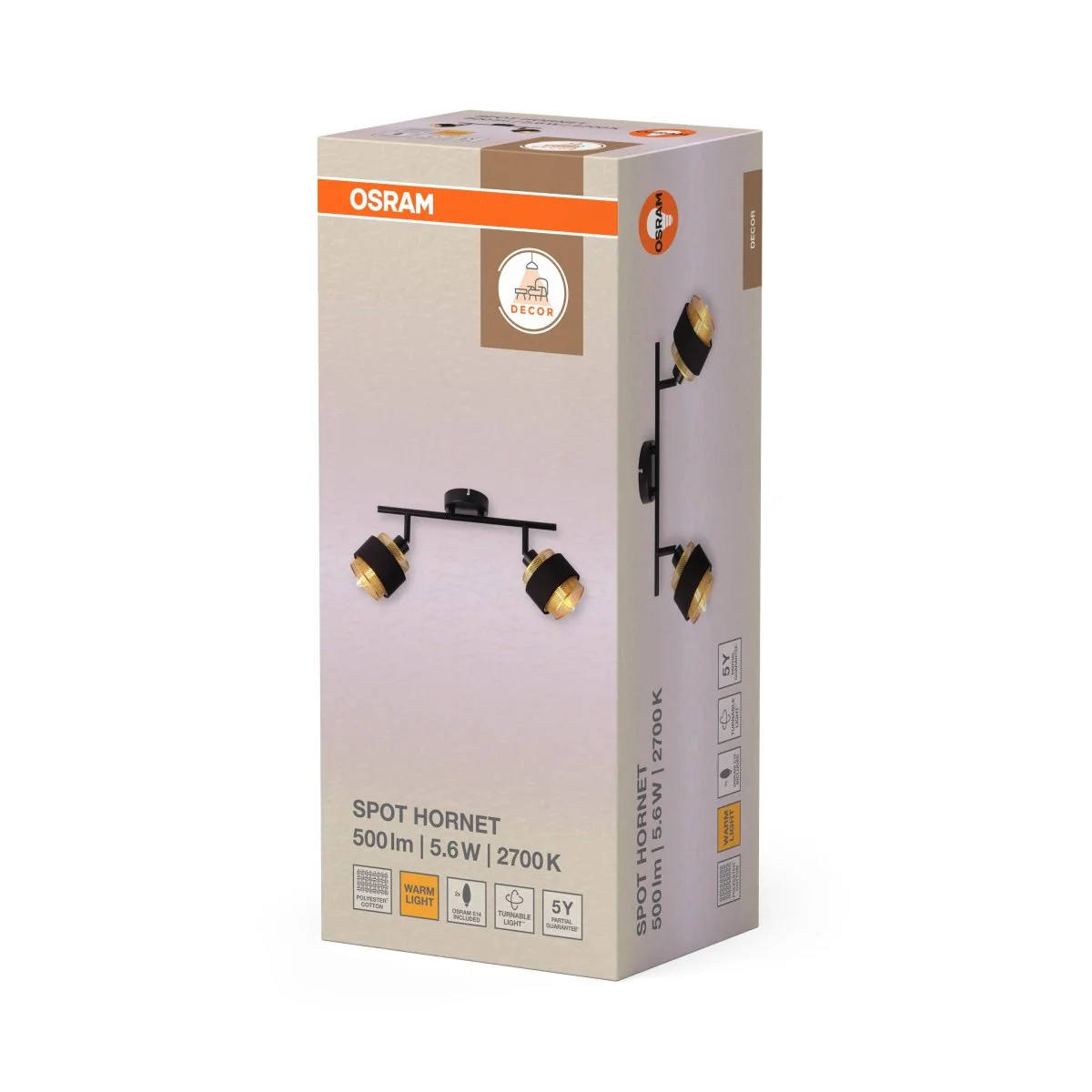 OSRAM Decor Spot Hornet 2x2.8W 827 E14 czarny - Image 2