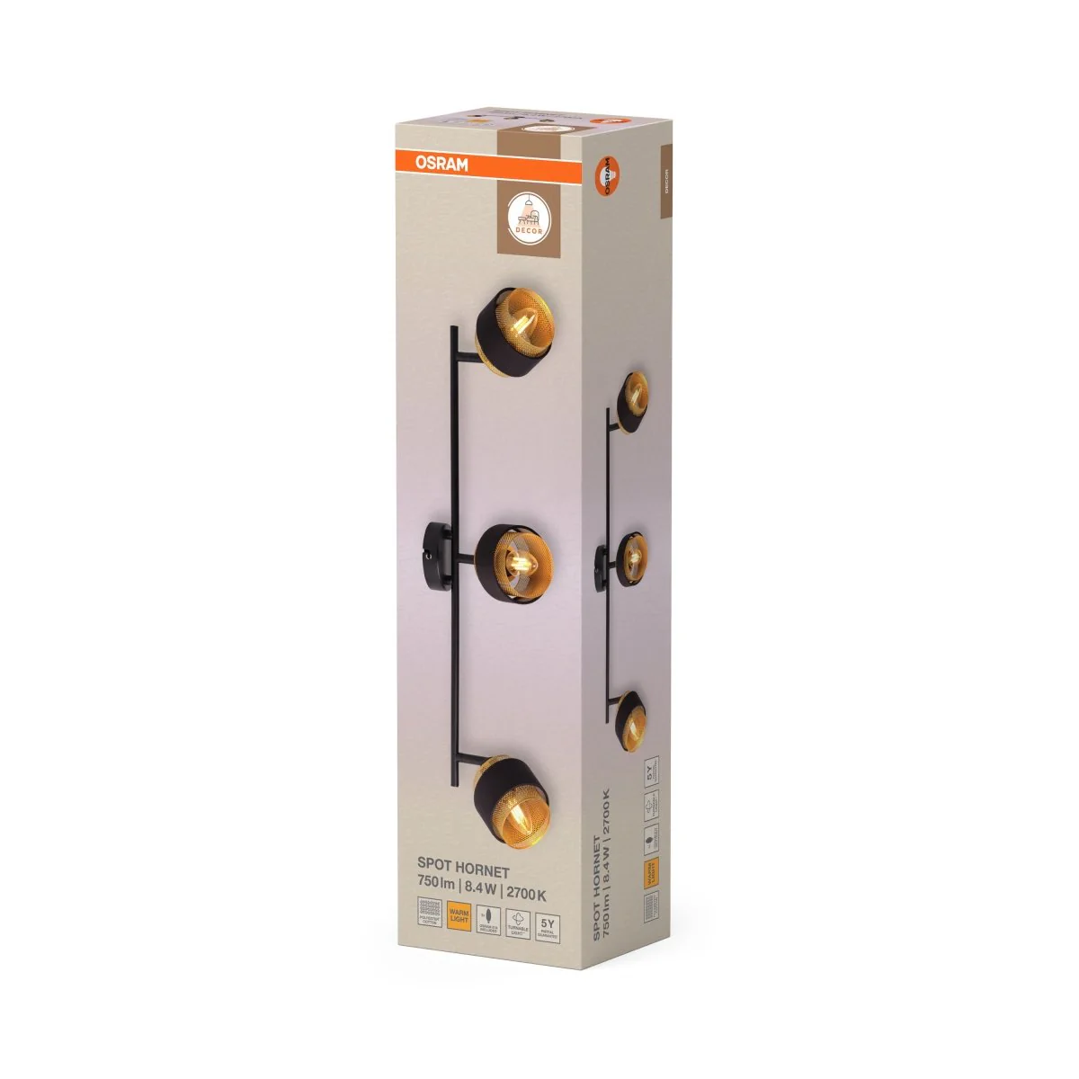 OSRAM Decor Spot Hornet 3x2.8W 827 E14 czarny - Image 2