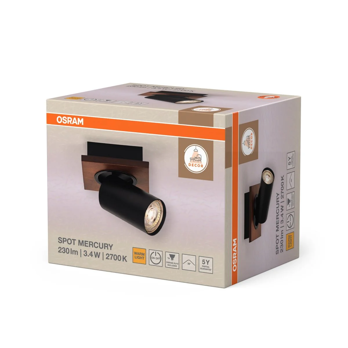 OSRAM DECOR SPOT MERCURY BLACK 1x3.4W 927 DIM - Image 2