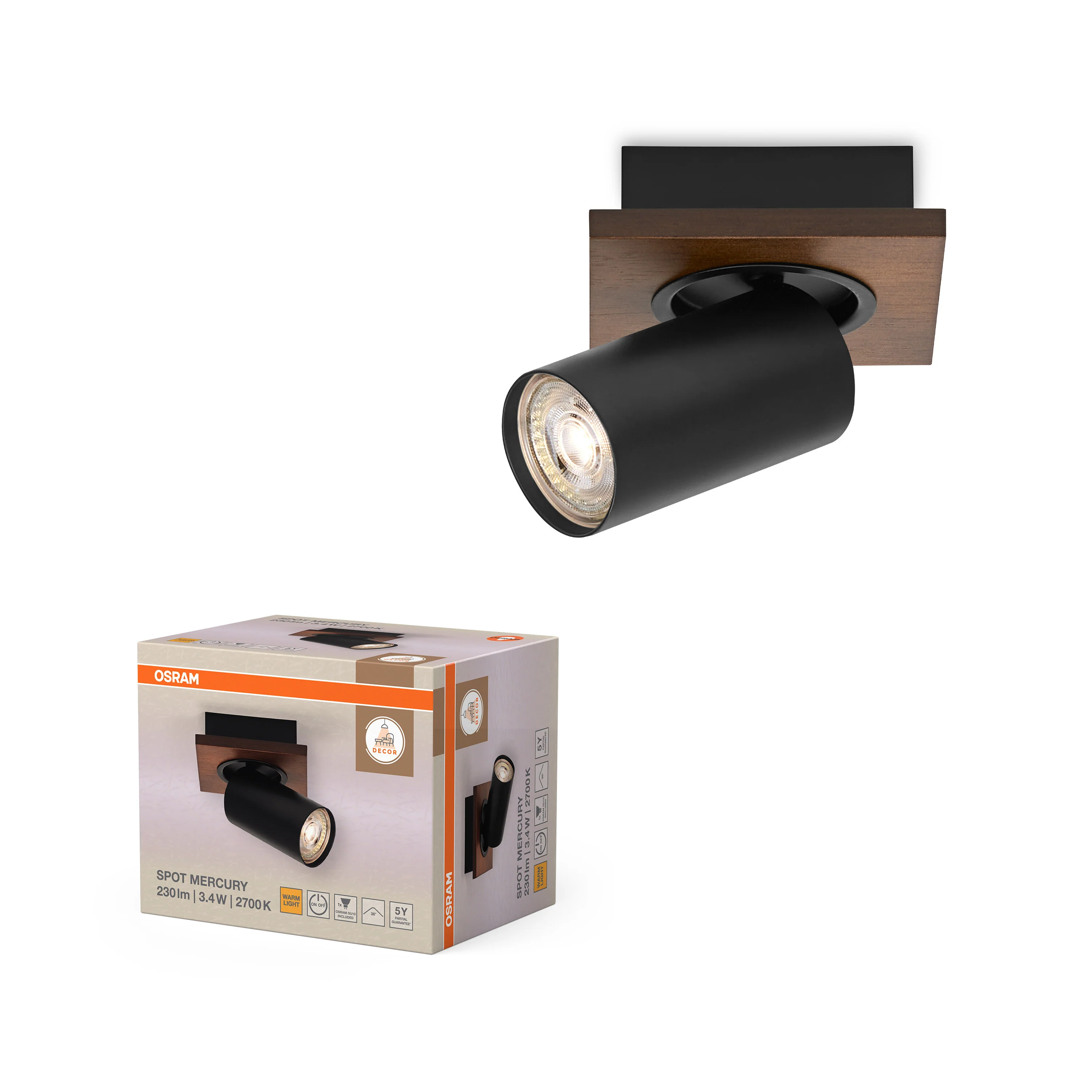 OSRAM DECOR SPOT MERCURY BLACK 1x3.4W 927 DIM - Image 5