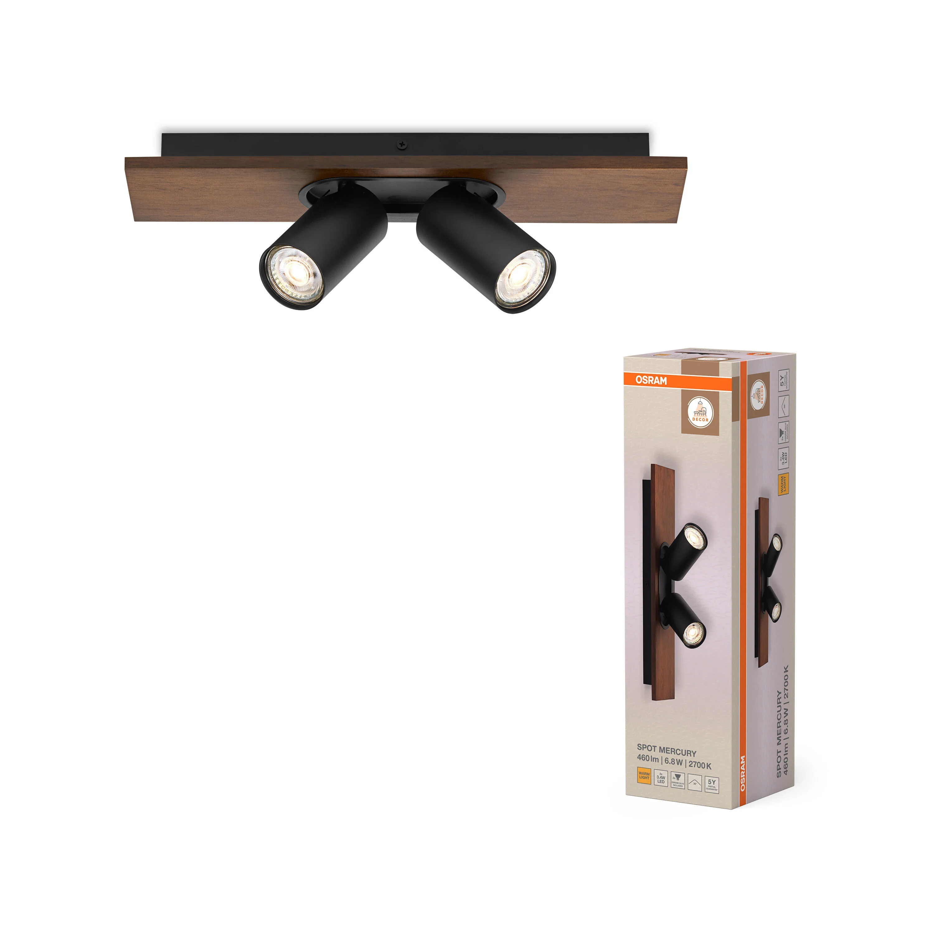 OSRAM Decor Spot Mercury Black 2x3.4W 927 DIM - Image 5
