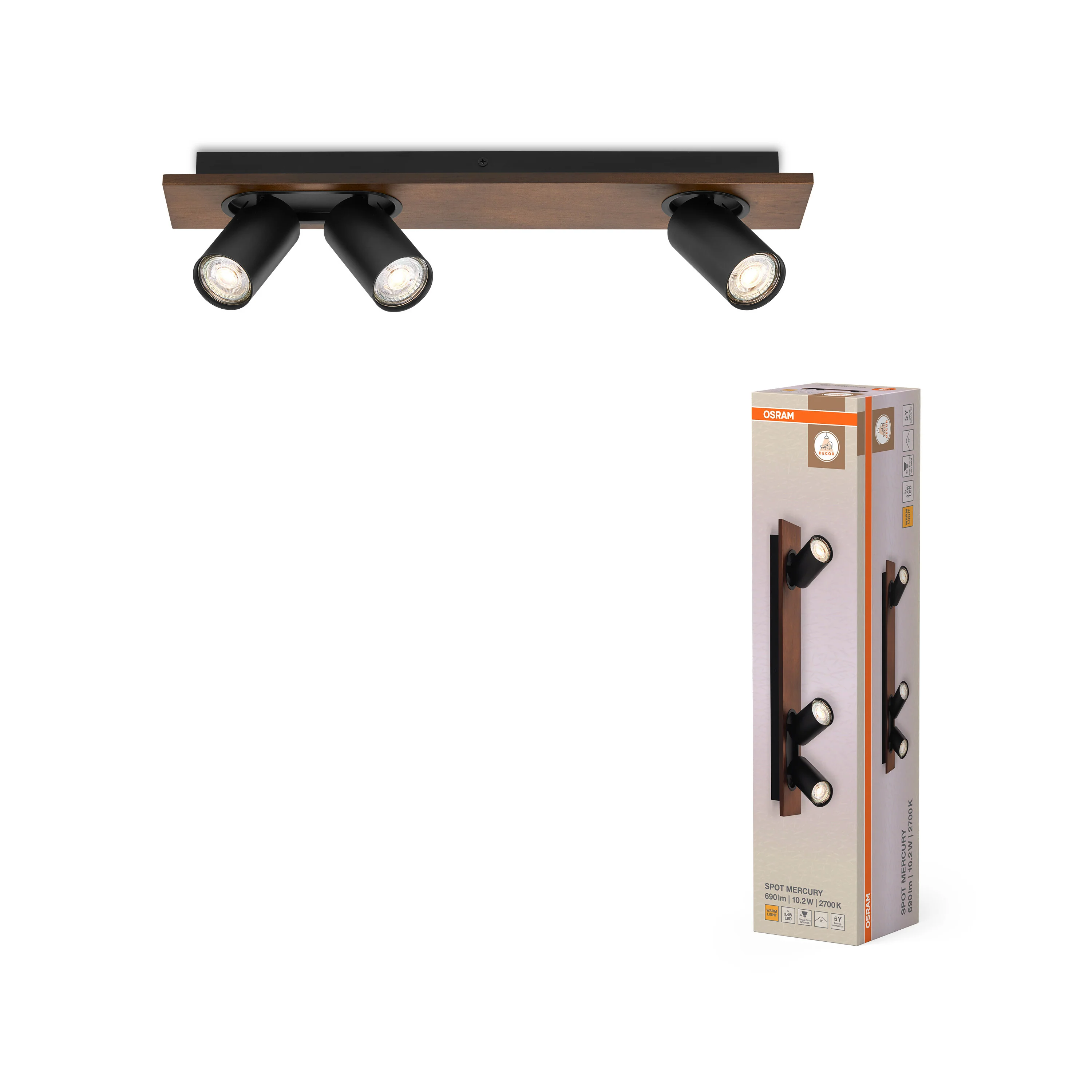 OSRAM Decor Spot Mercury Black 3x3.4W 927 DIM - Image 5