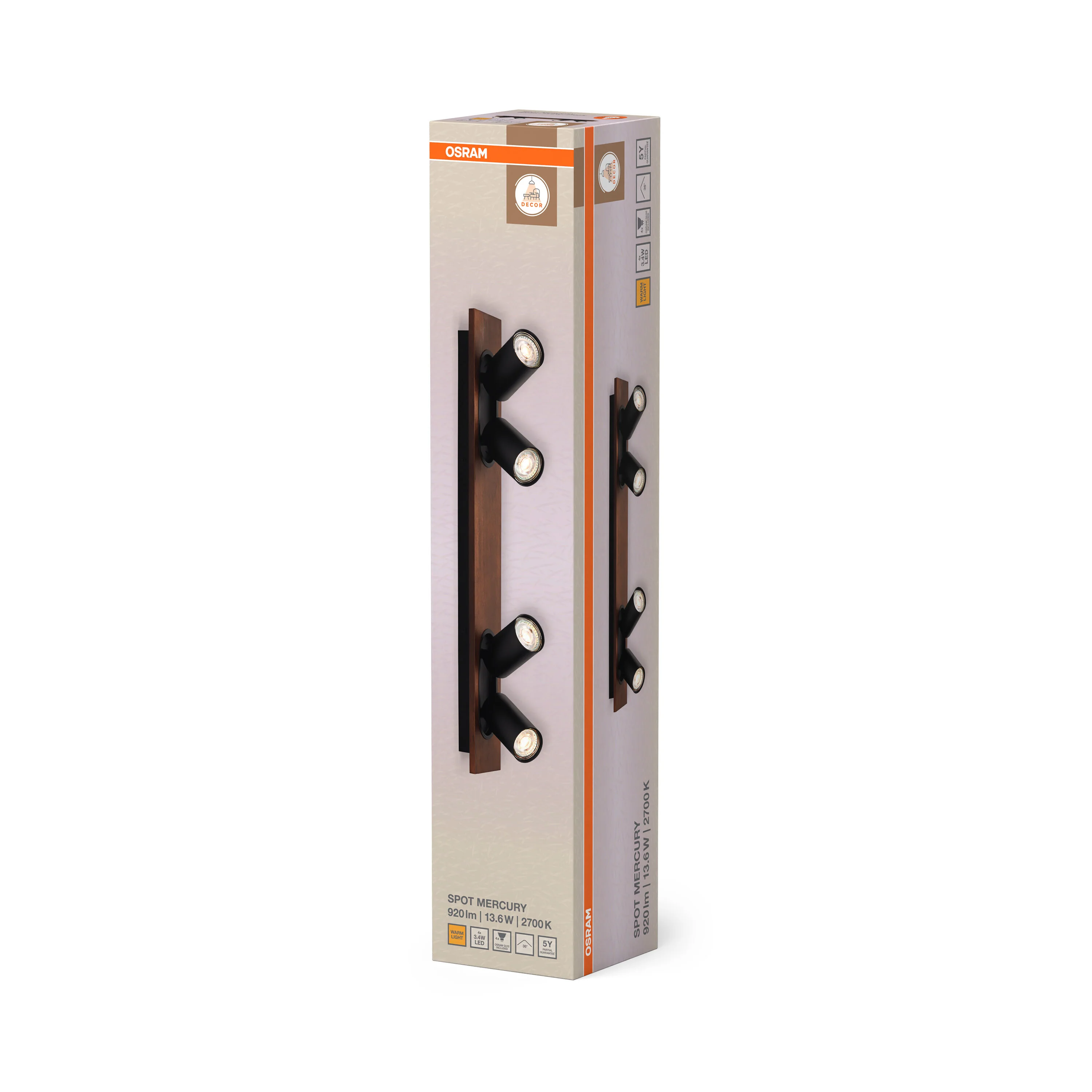 OSRAM Decor Spot Mercury Black 4x3.4W 927 DIM - Image 6