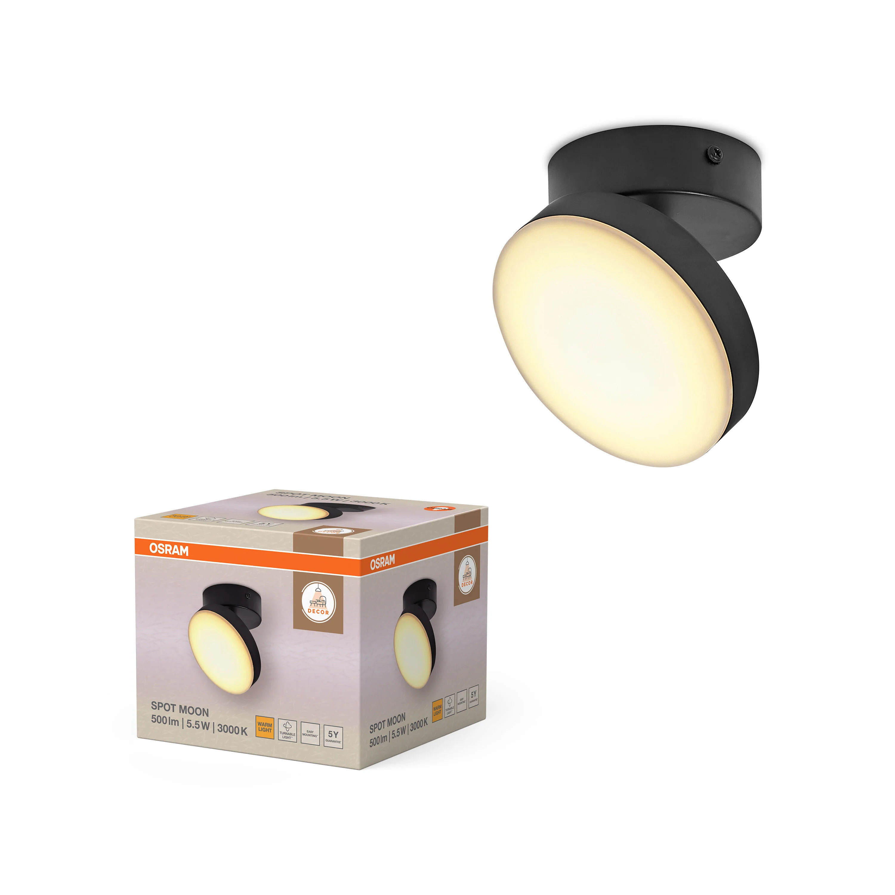 OSRAM Decor Spot Moon 1-Spot 5.5W 830 czarny - Image 5