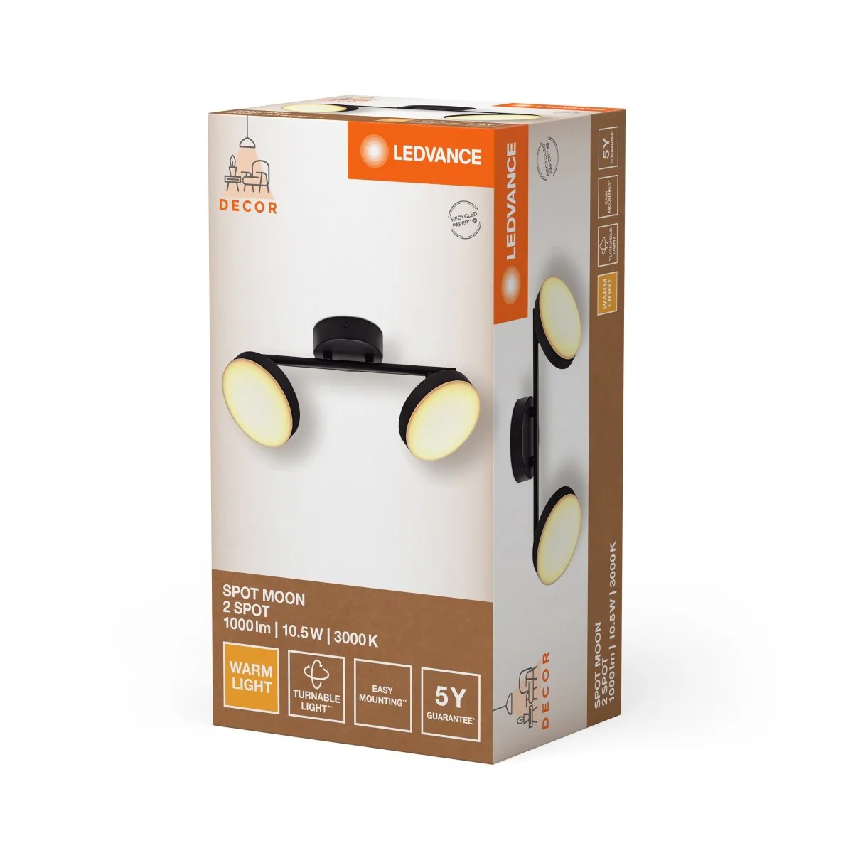 OSRAM Decor Spot Moon 2-Spot 10.5W 830 czarny satynowy - Image 2