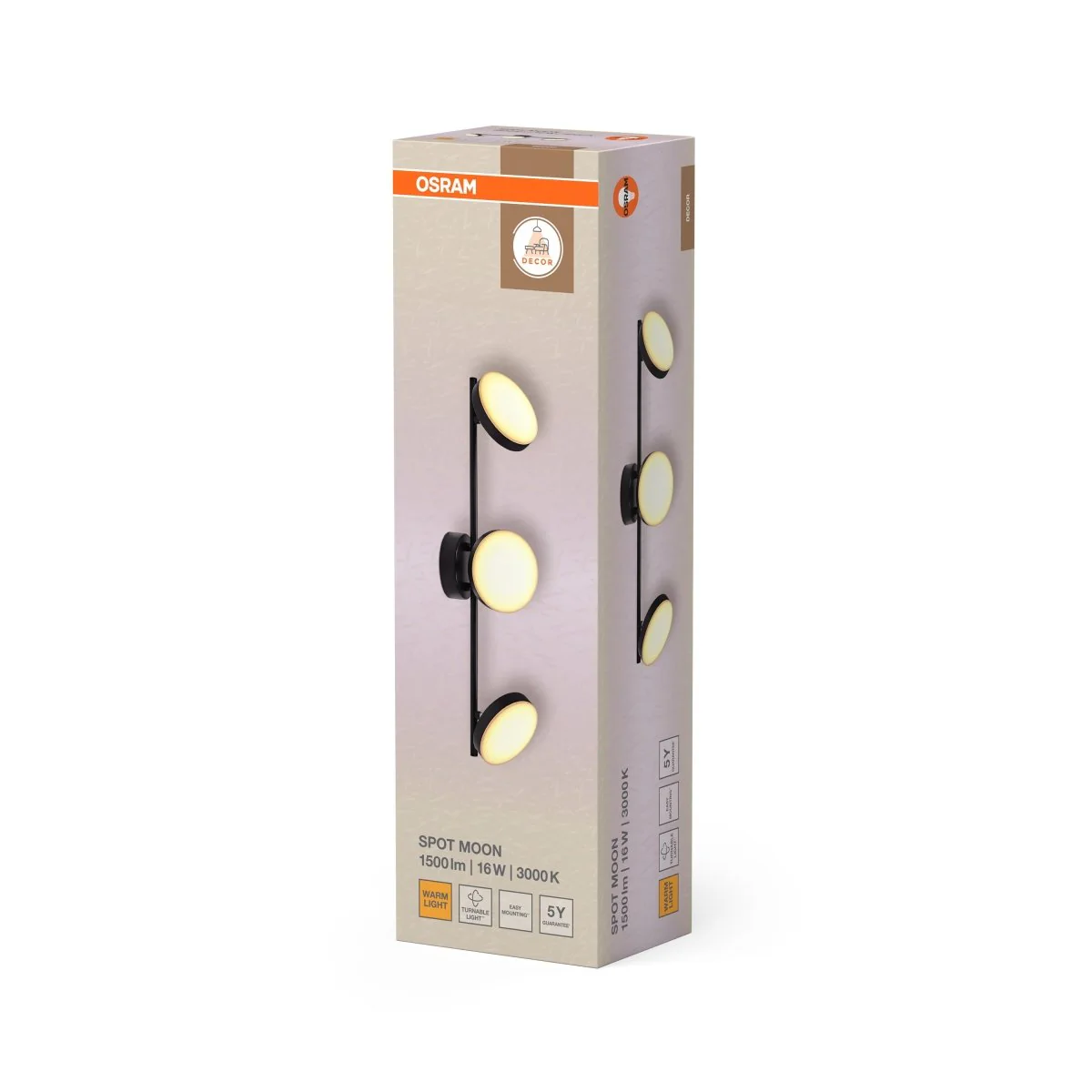 OSRAM Decor Spot Moon 3-Spot 16W 830 czarny - Image 2