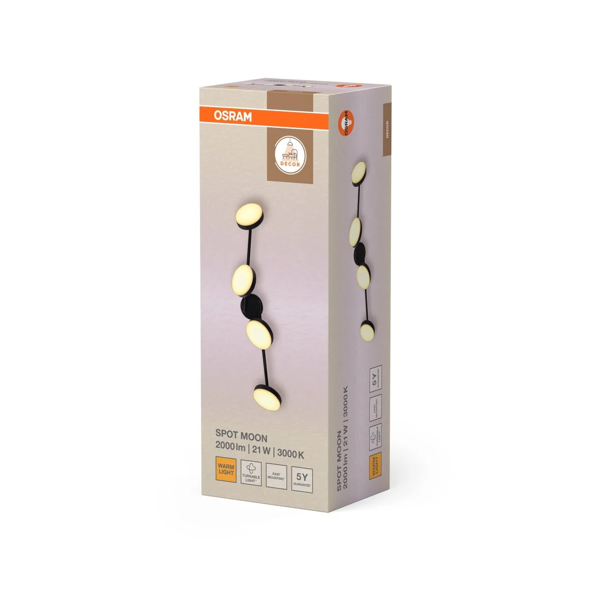 OSRAM Decor Spot Moon 4-Spot 21W 830 czarny - Image 2