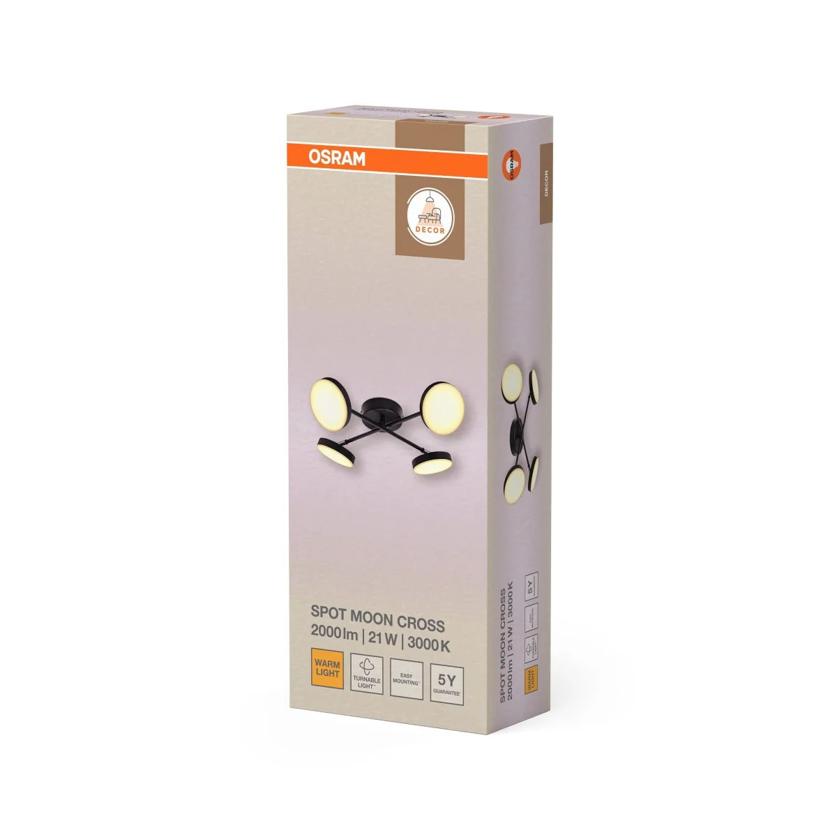OSRAM DECOR SPOT MOON 4-Spot krzyż 21W 830 czarny - Image 2