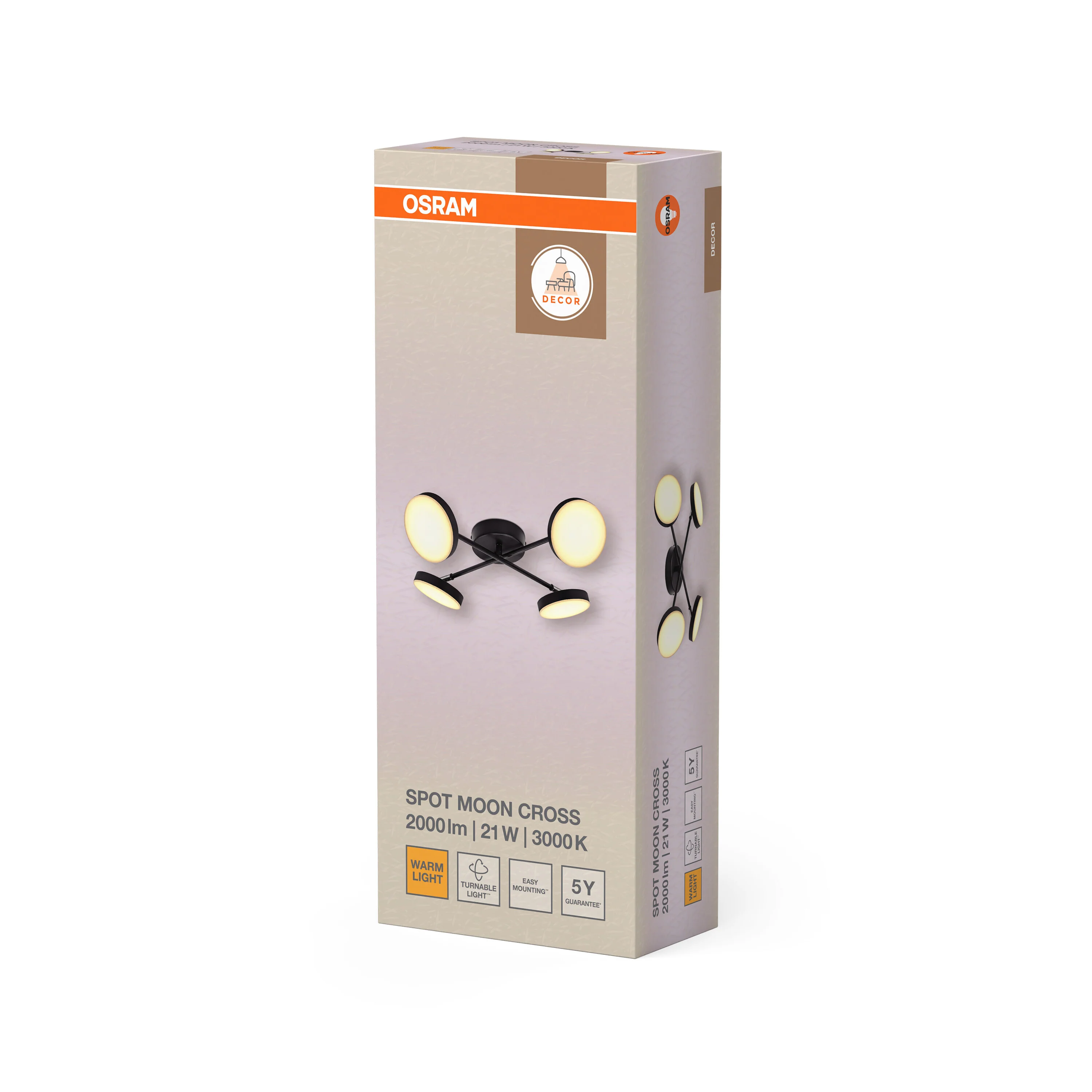 OSRAM DECOR SPOT MOON 4-Spot krzyż 21W 830 czarny - Image 6