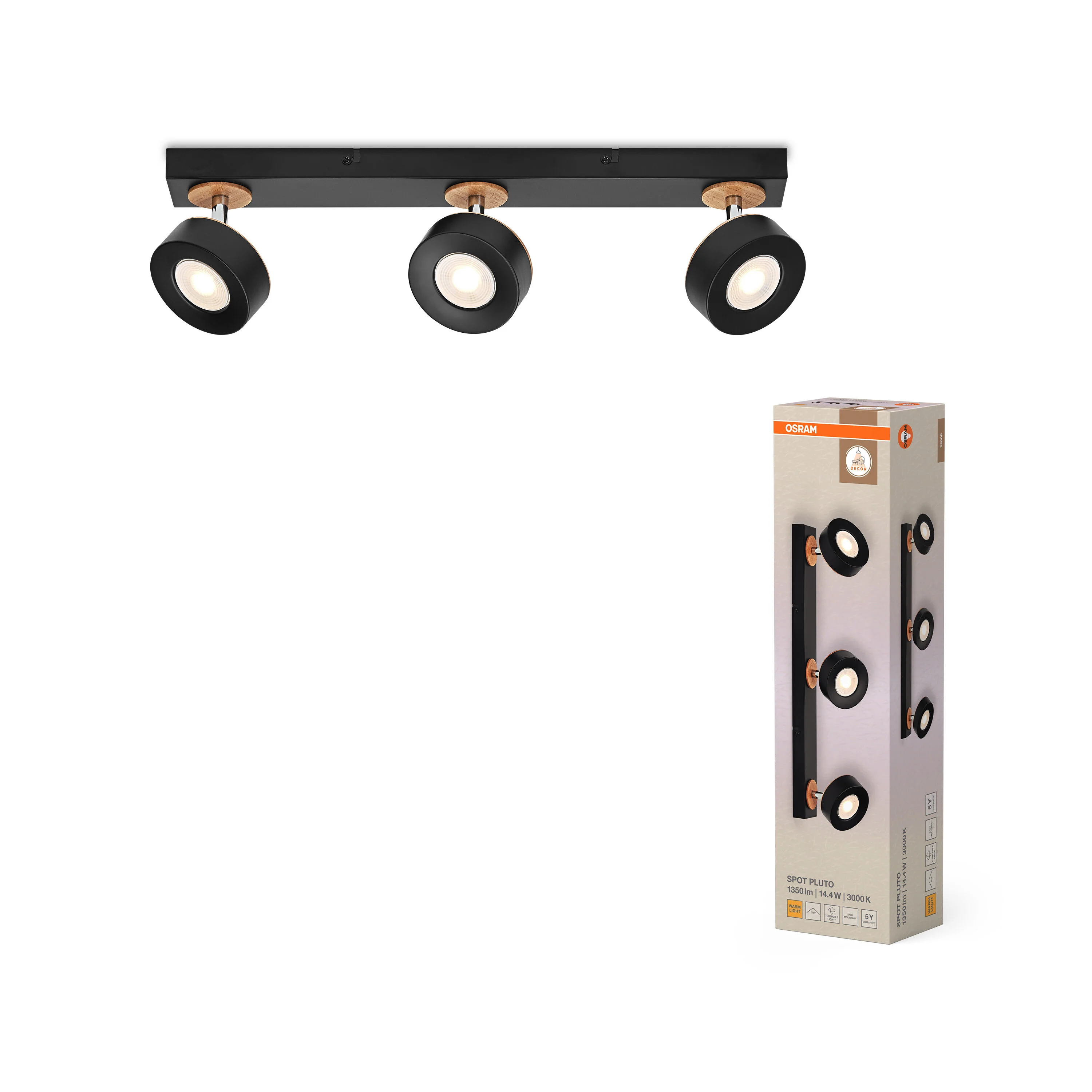 OSRAM Decor Spot Pluto Black 3-Spot - Image 5
