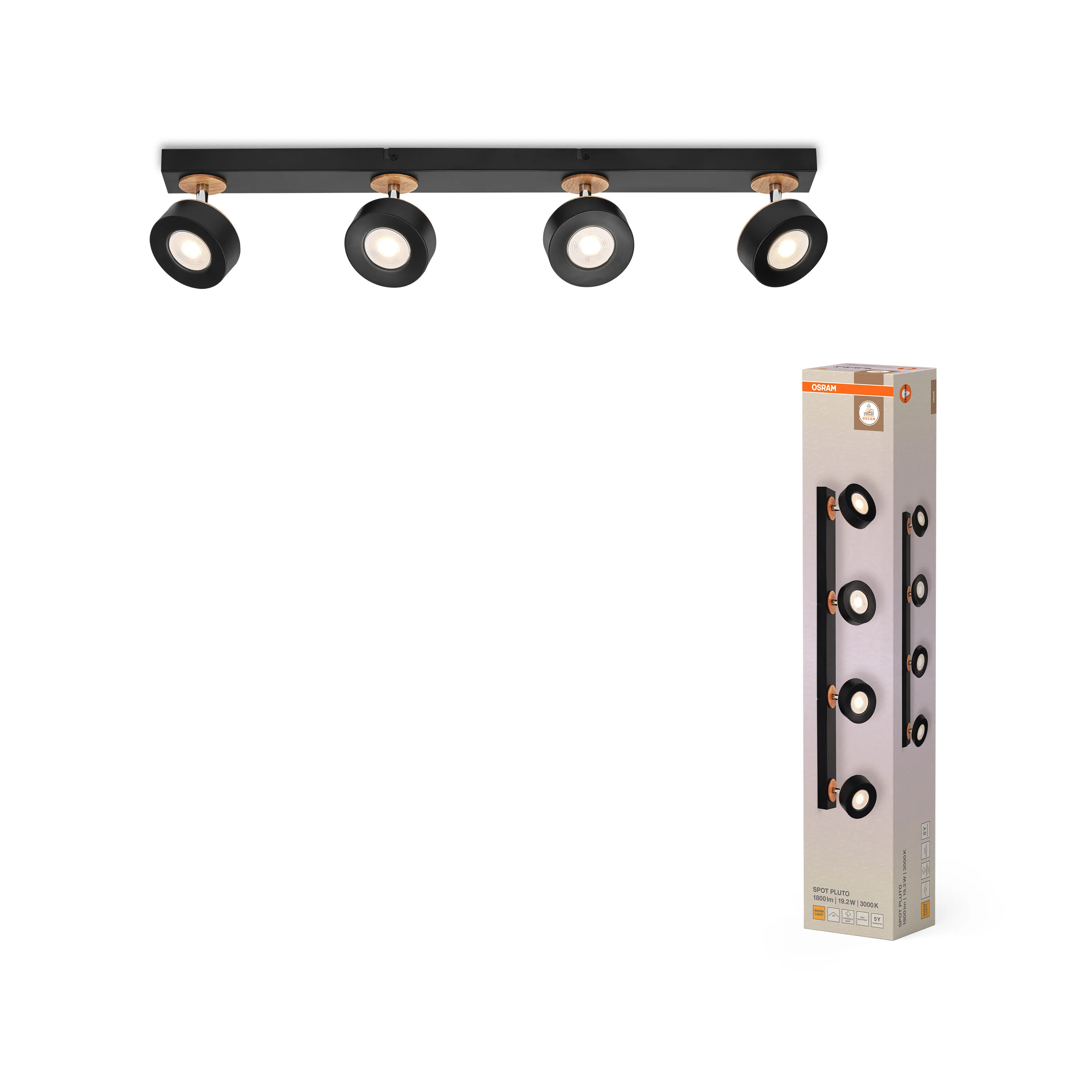 OSRAM Decor Spot Pluto Black 4-Spot - Image 5