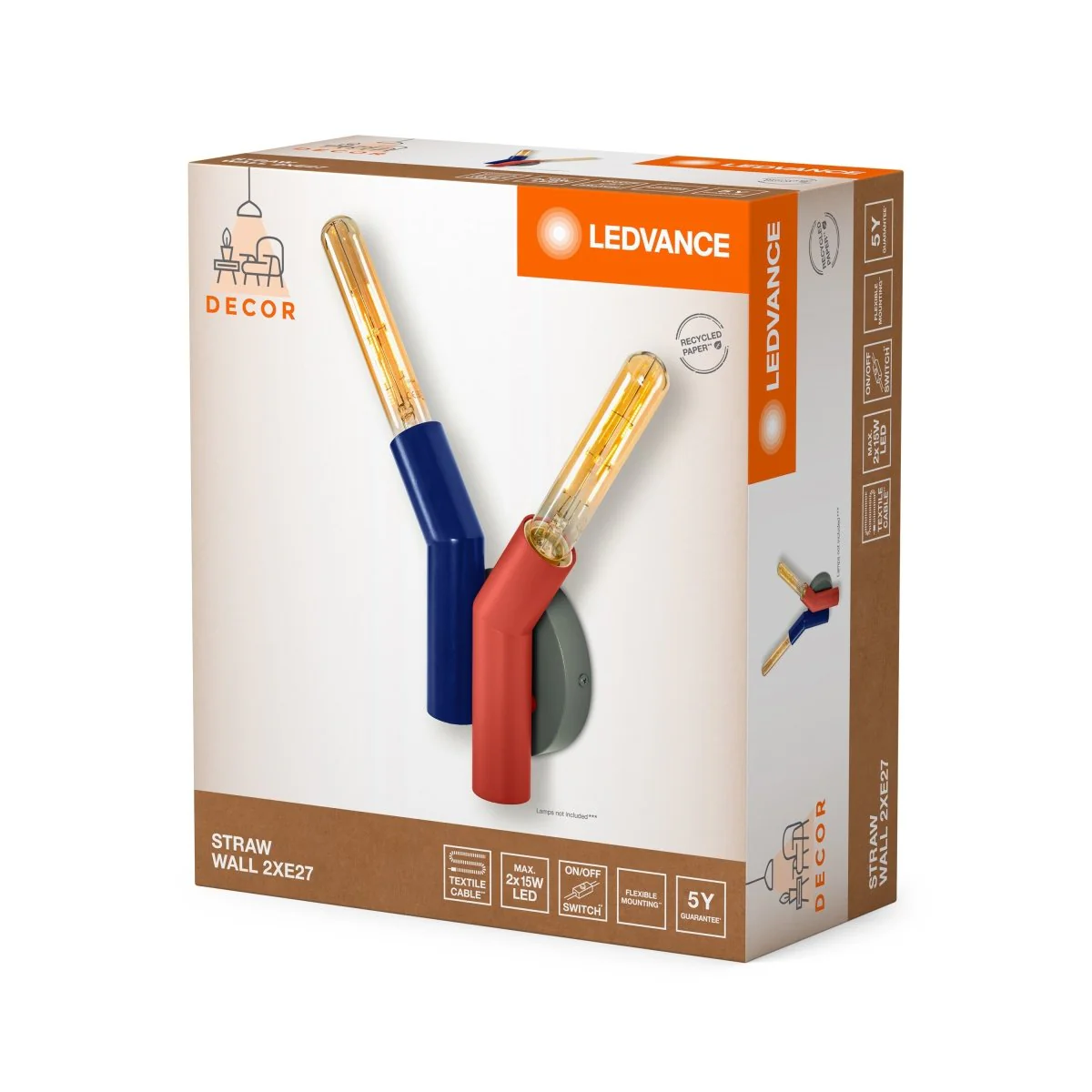 OSRAM Decor Straw Kinkiet 2xE27 kolorowy - Image 2