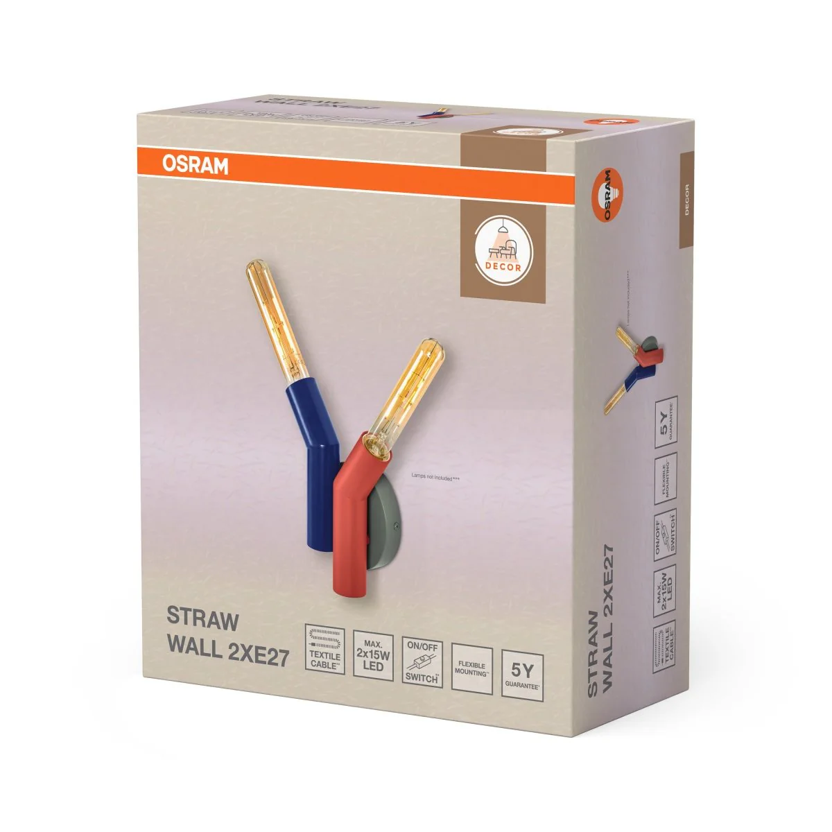 OSRAM Decor Straw Kinkiet 2xE27 multikolor - Image 2
