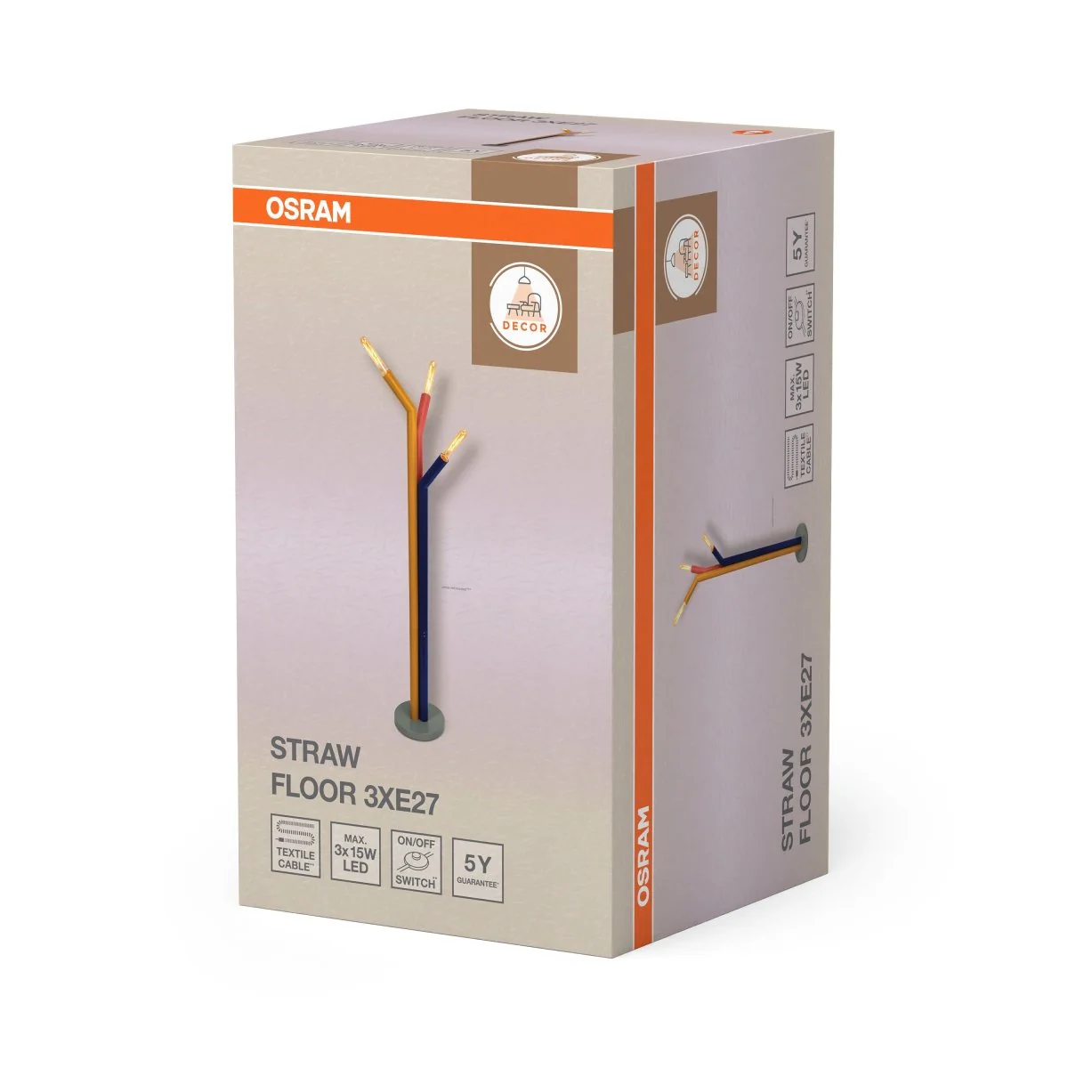 OSRAM Decor Straw  Lampa stojąca 3xE27 multikolor - Image 2