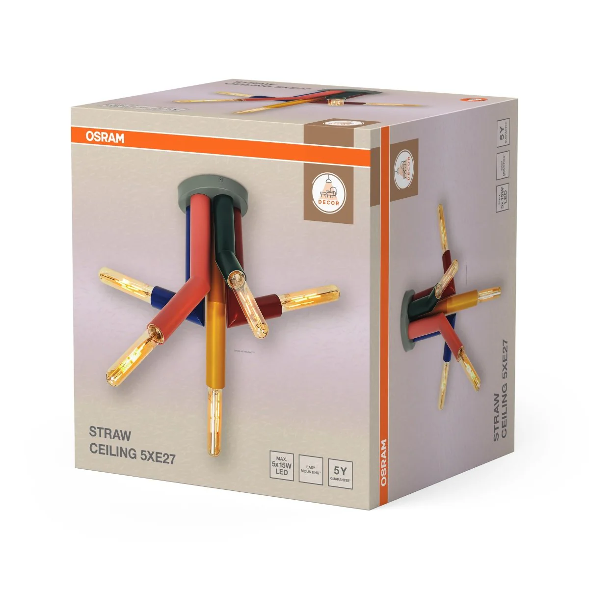 OSRAM Decor Straw Plafon 5xE27 multikolor - Image 2