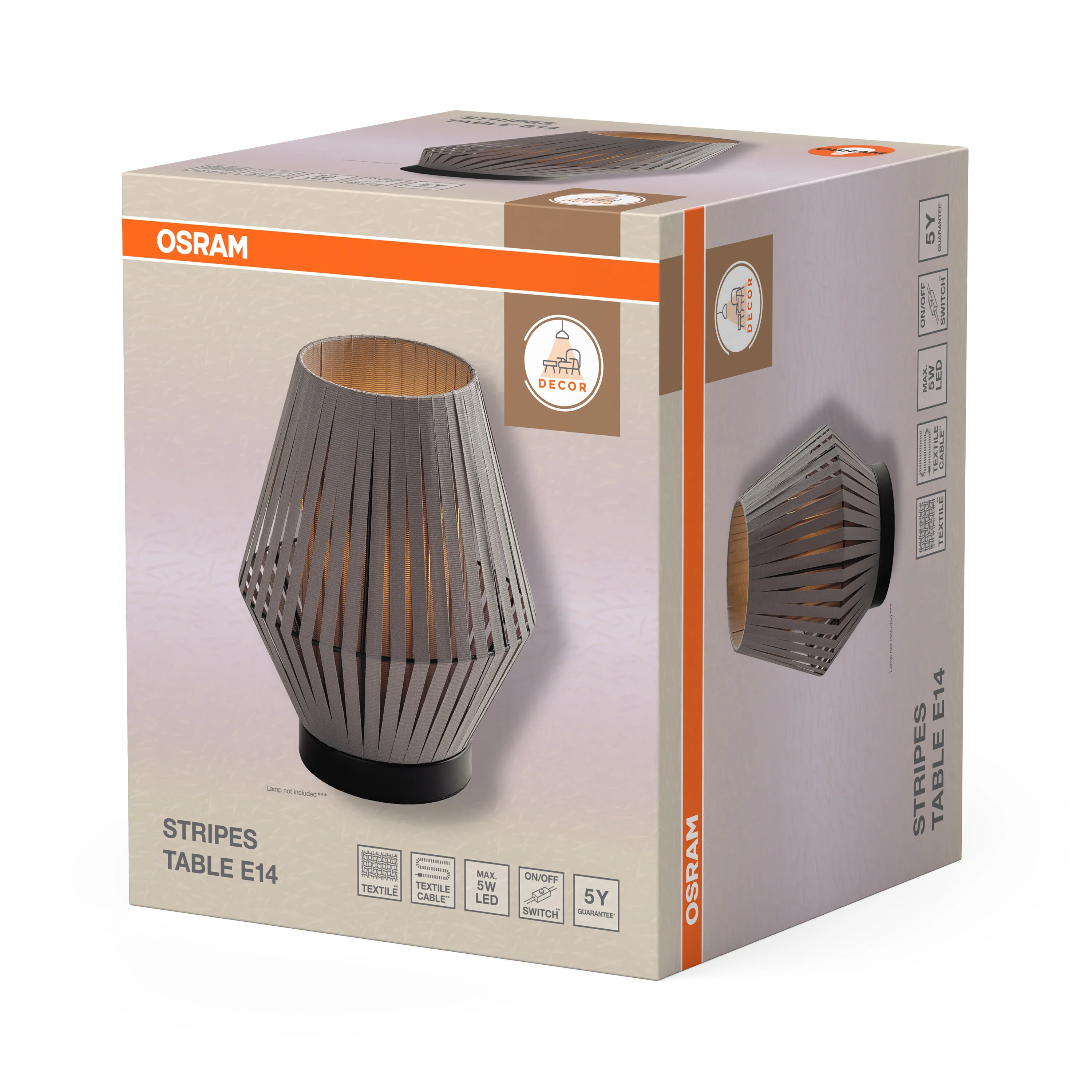 OSRAM Decor Stripes Lampa stołowa 1xE14 ciemnoszara - Image 6
