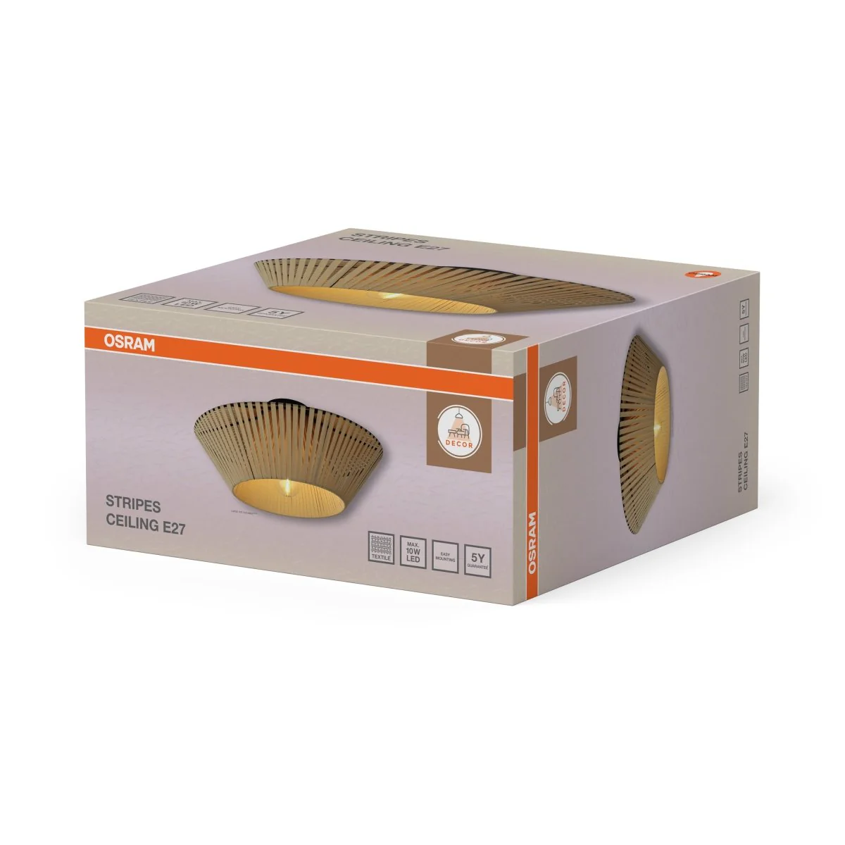 OSRAM Decor Stripes Plafon 1xE27 beżowy - Image 2