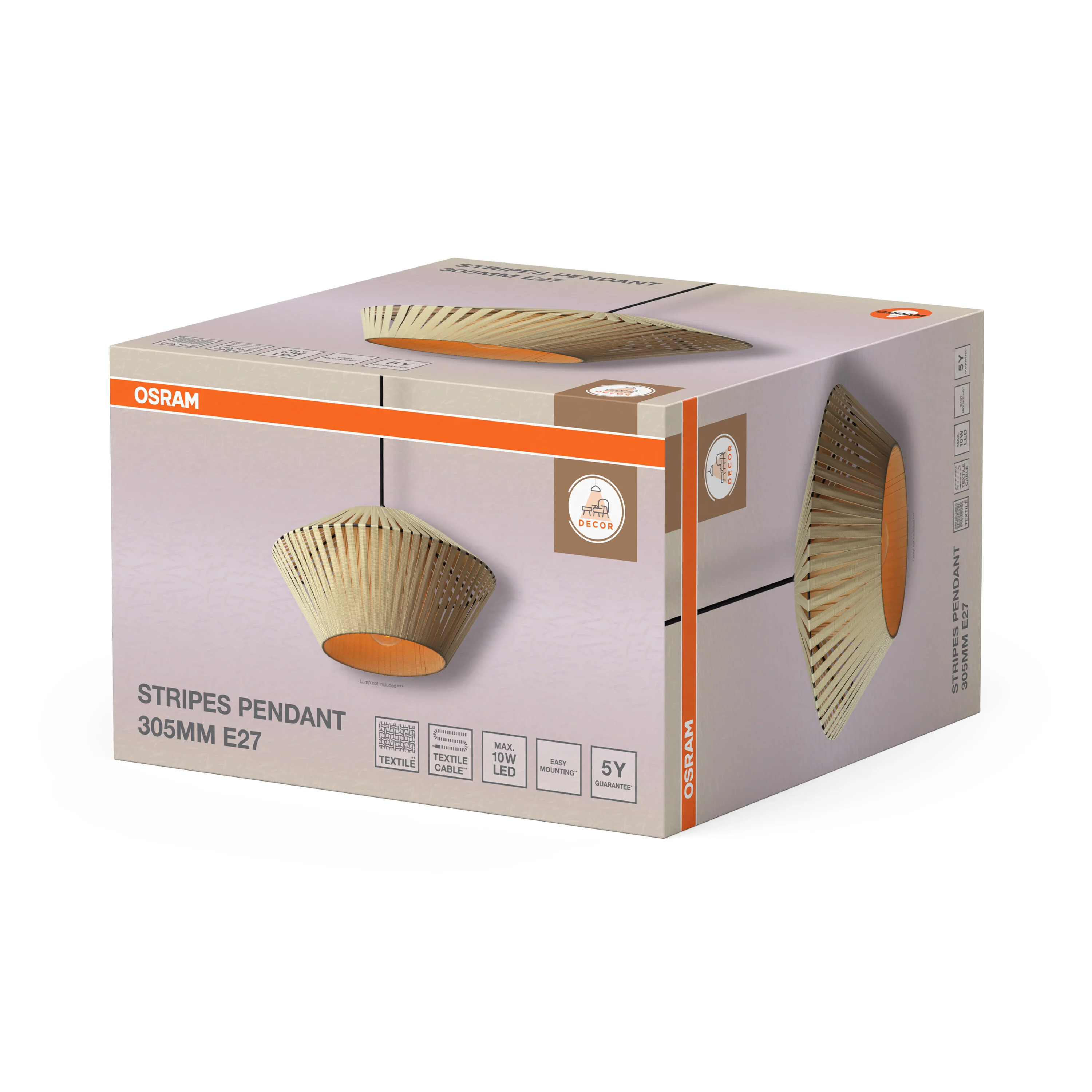 OSRAM Decor Stripes Wisząca 305 1xE27 beżowy - Image 6