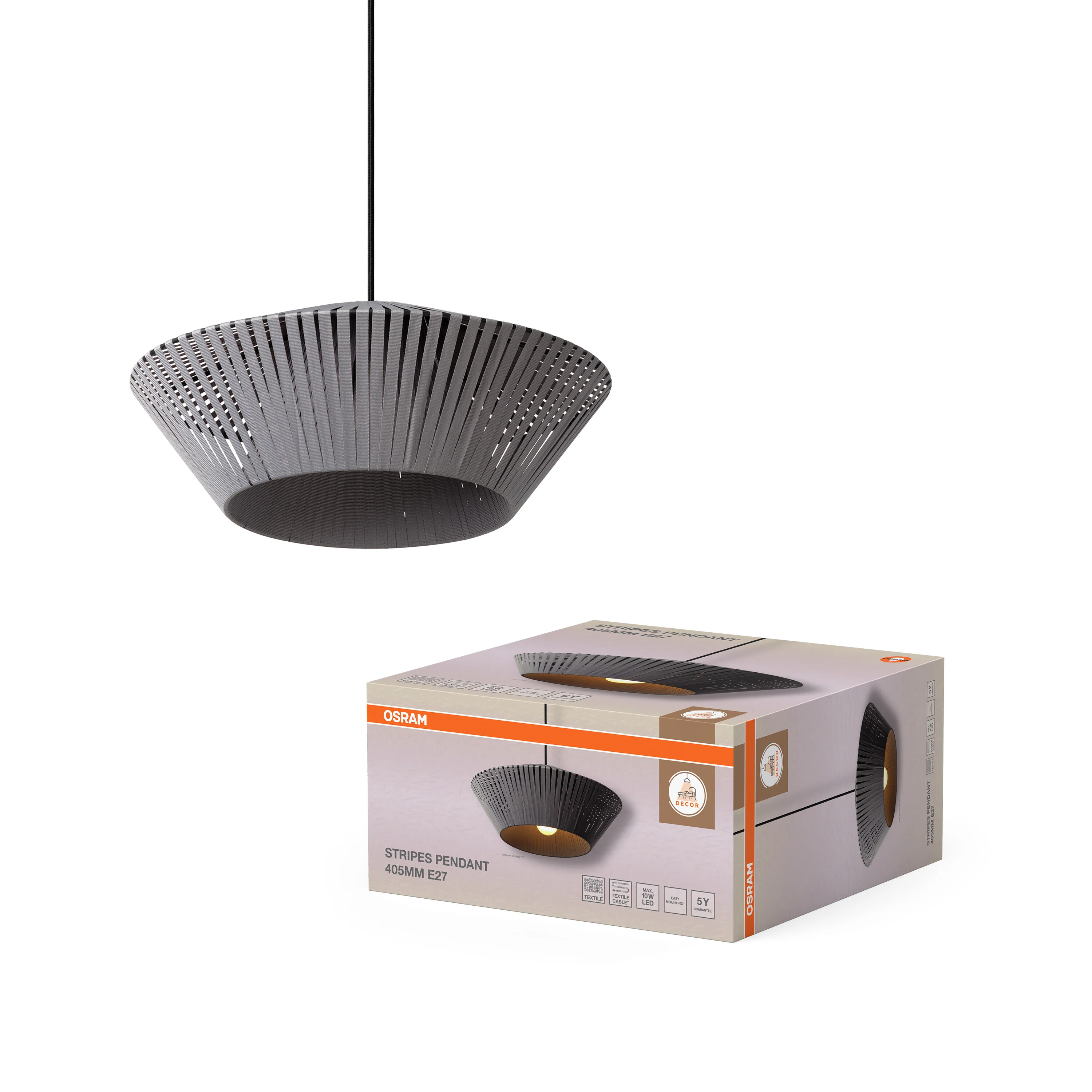 OSRAM Decor Stripes Wisząca 405 1xE27 ciemnoszary - Image 5