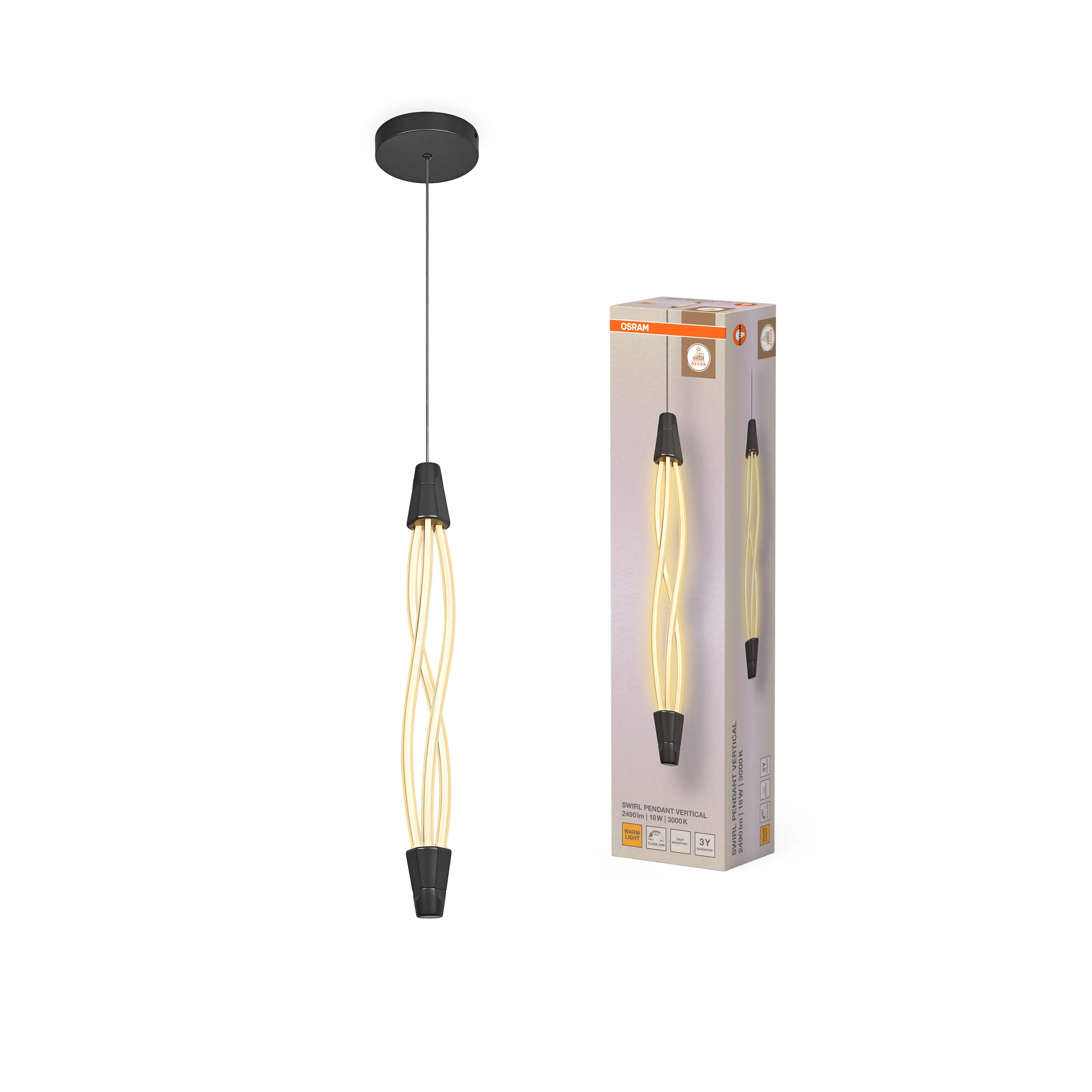 OSRAM Decor Swirl Wisząca pionowy 18W 830 Click DIM - Image 5