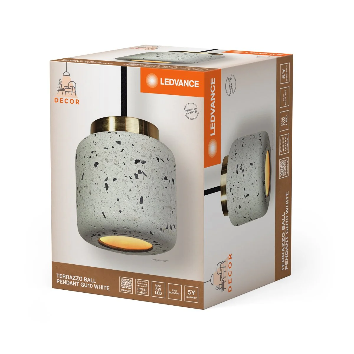 OSRAM Decor Terazzo Ball lampa Wisząca 1×GU10 biała - Image 2