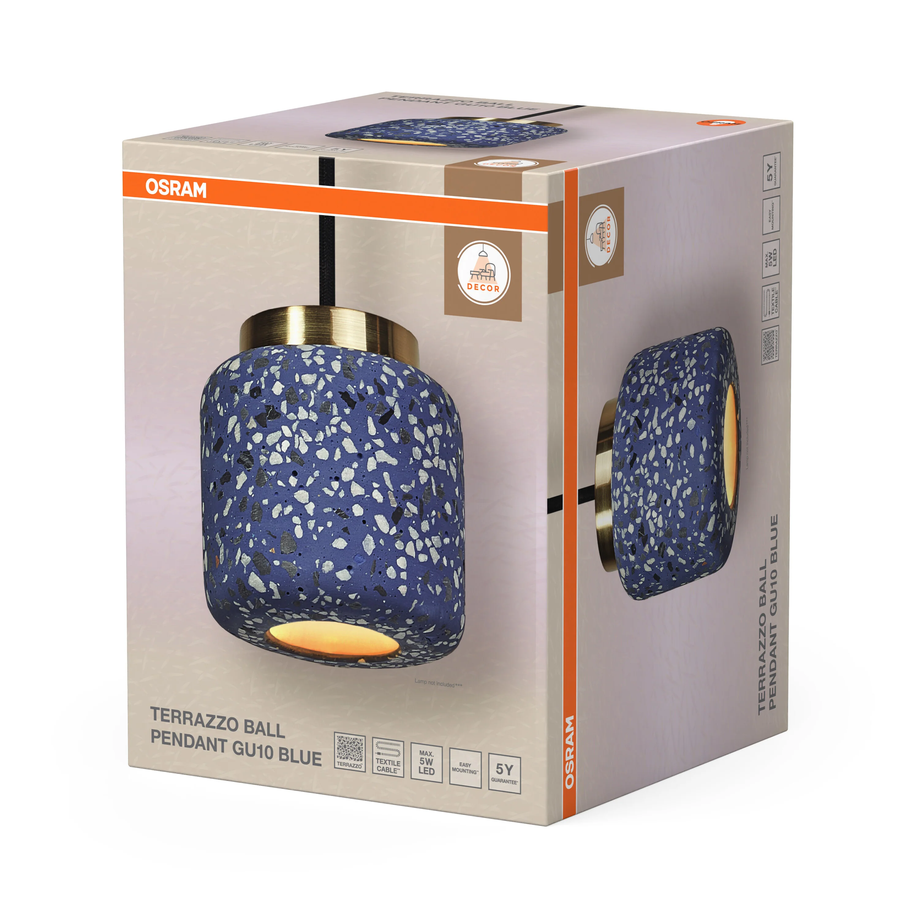 OSRAM Decor Terazzo Kula Wisząca 1XGU10 niebieski - Image 6