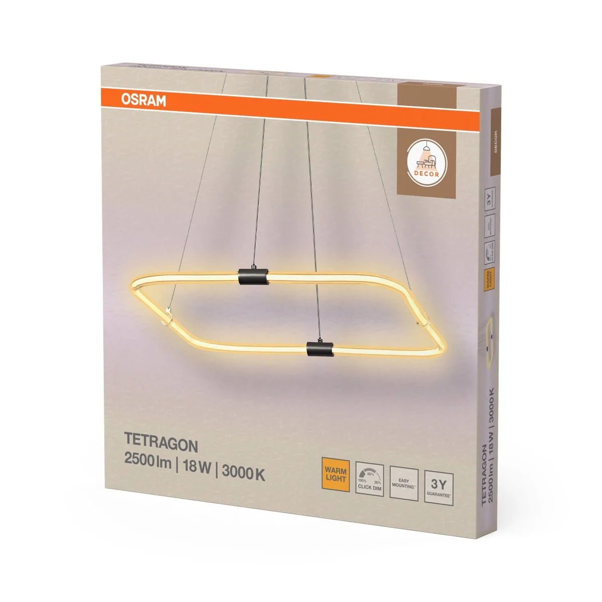 OSRAM Decor Tetragon Wisząca 18 W 830 Click DIM - Image 2