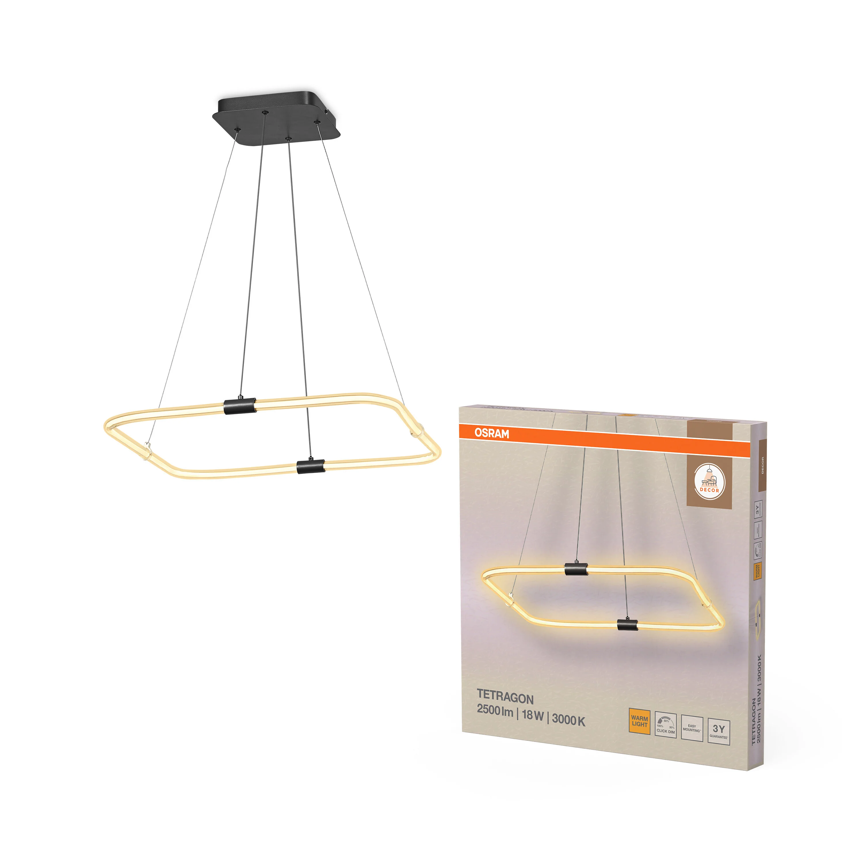 OSRAM Decor Tetragon Wisząca 18 W 830 Click DIM - Image 5
