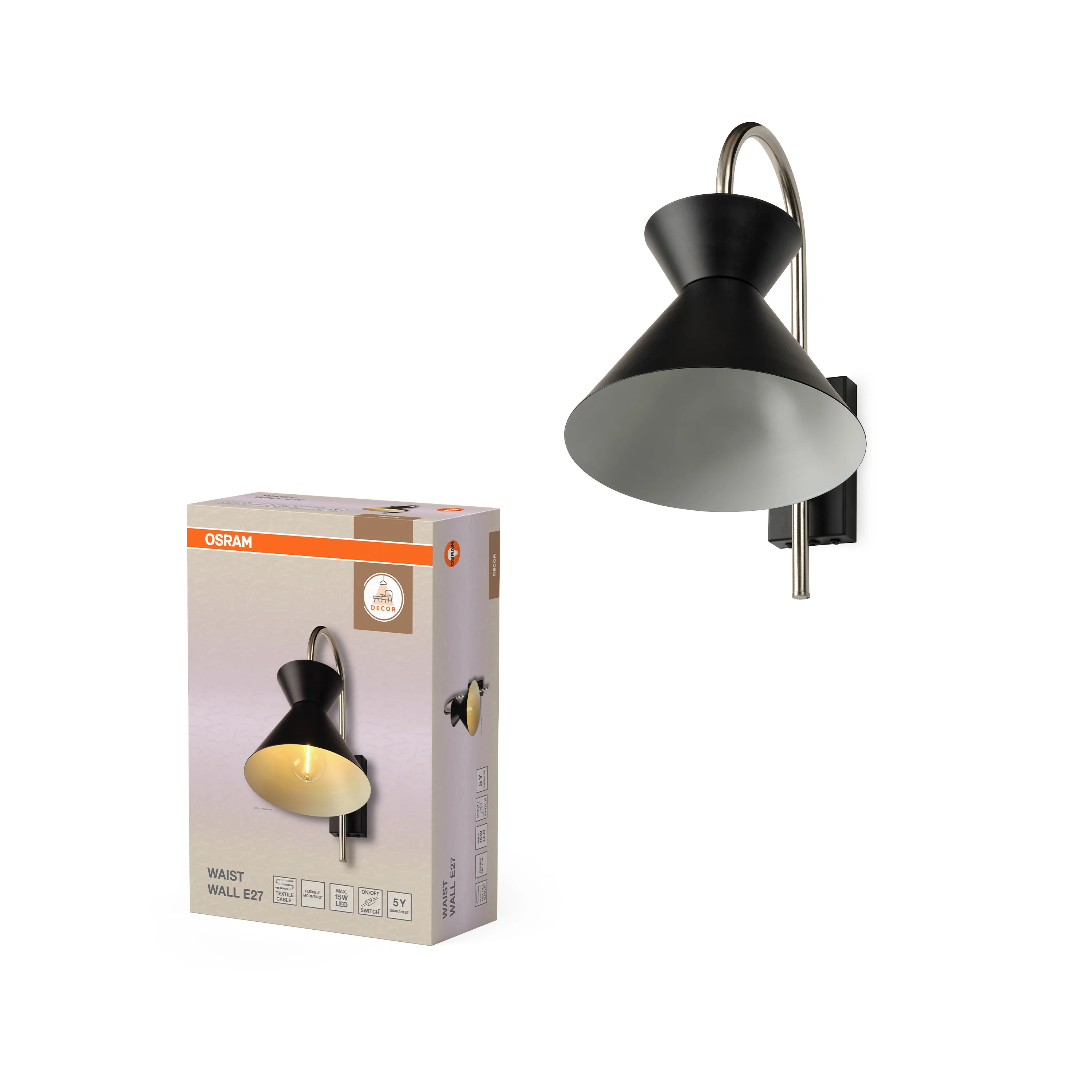 OSRAM Decor Waist Kinkiet E27 czarny - Image 5
