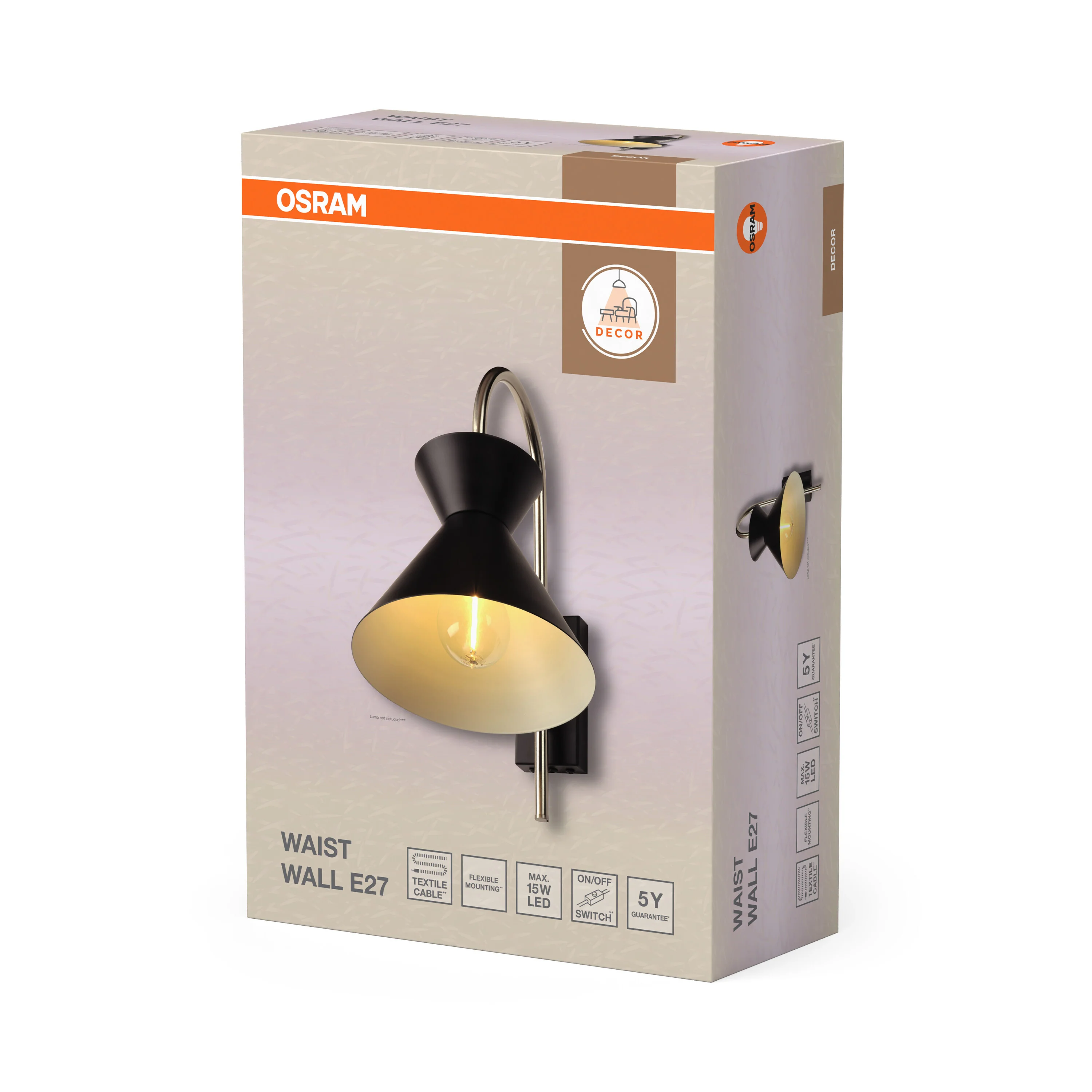 OSRAM Decor Waist Kinkiet E27 czarny - Image 6