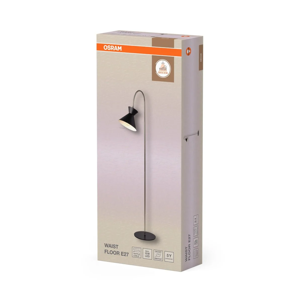 OSRAM Decor Waist Lampa stojąca E27 czarna - Image 2