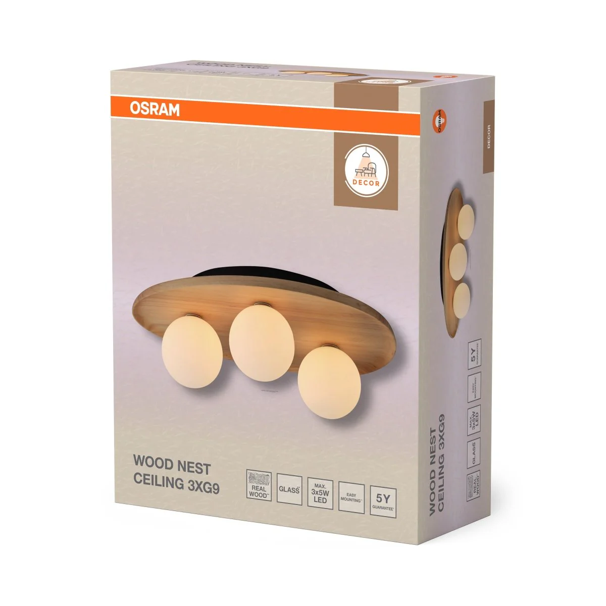 OSRAM Decor Wood Nest Plafon 1xG9 brązowy - Image 2