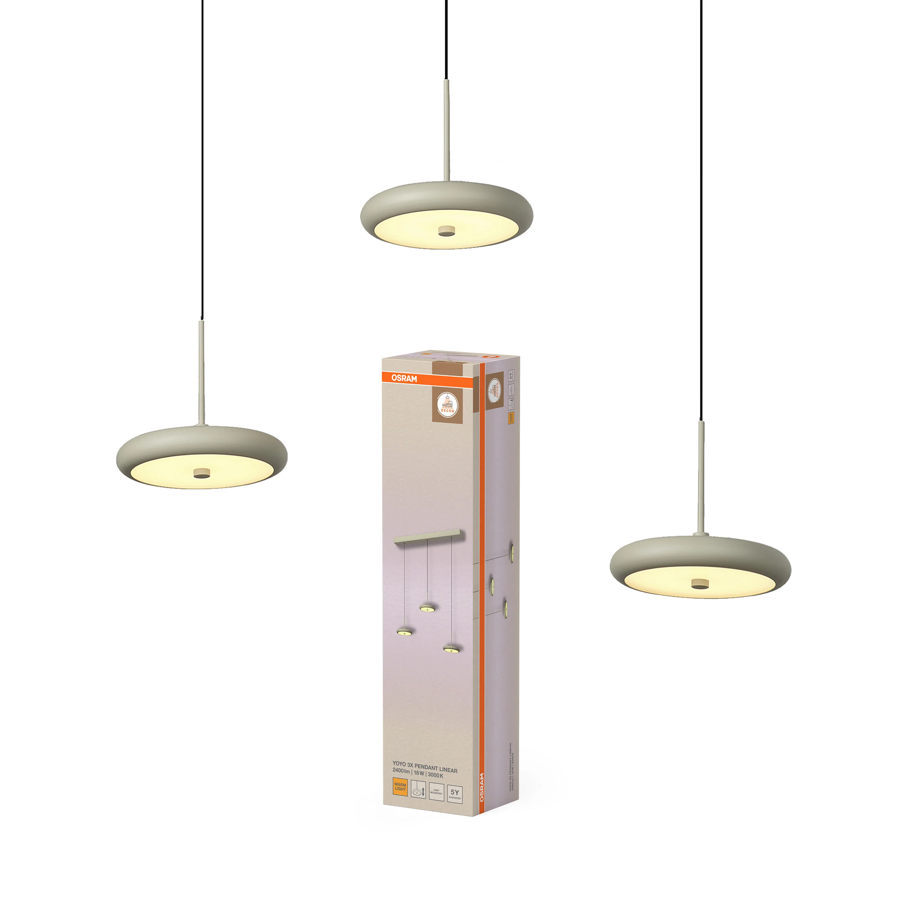 OSRAM Decor Yoyo Wisząca LN 3x 18W 830 beżowy - Image 5