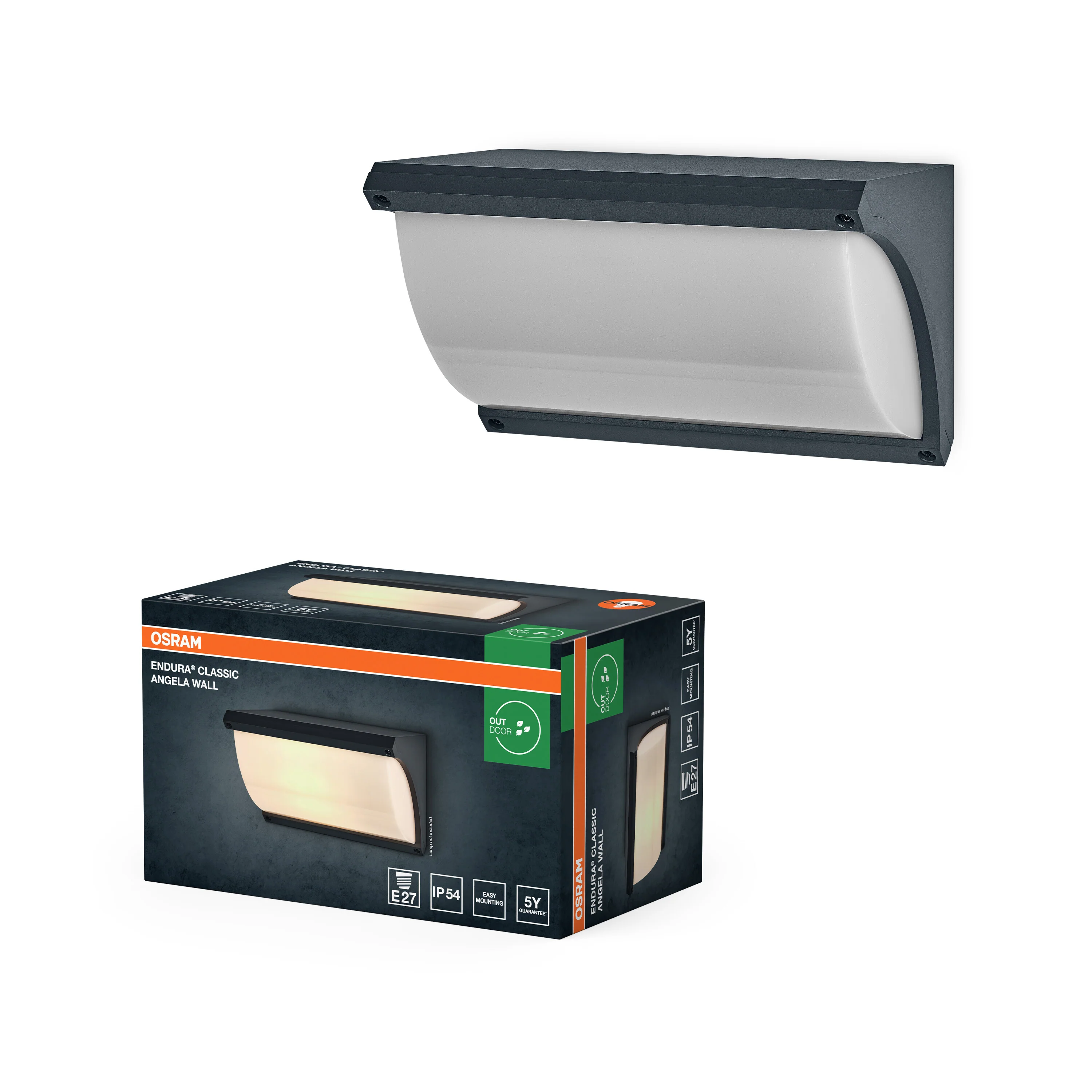 OSRAM ENDURA CLASSIC ANGELA Wall E27 IP54 ciemnoszary - Image 5