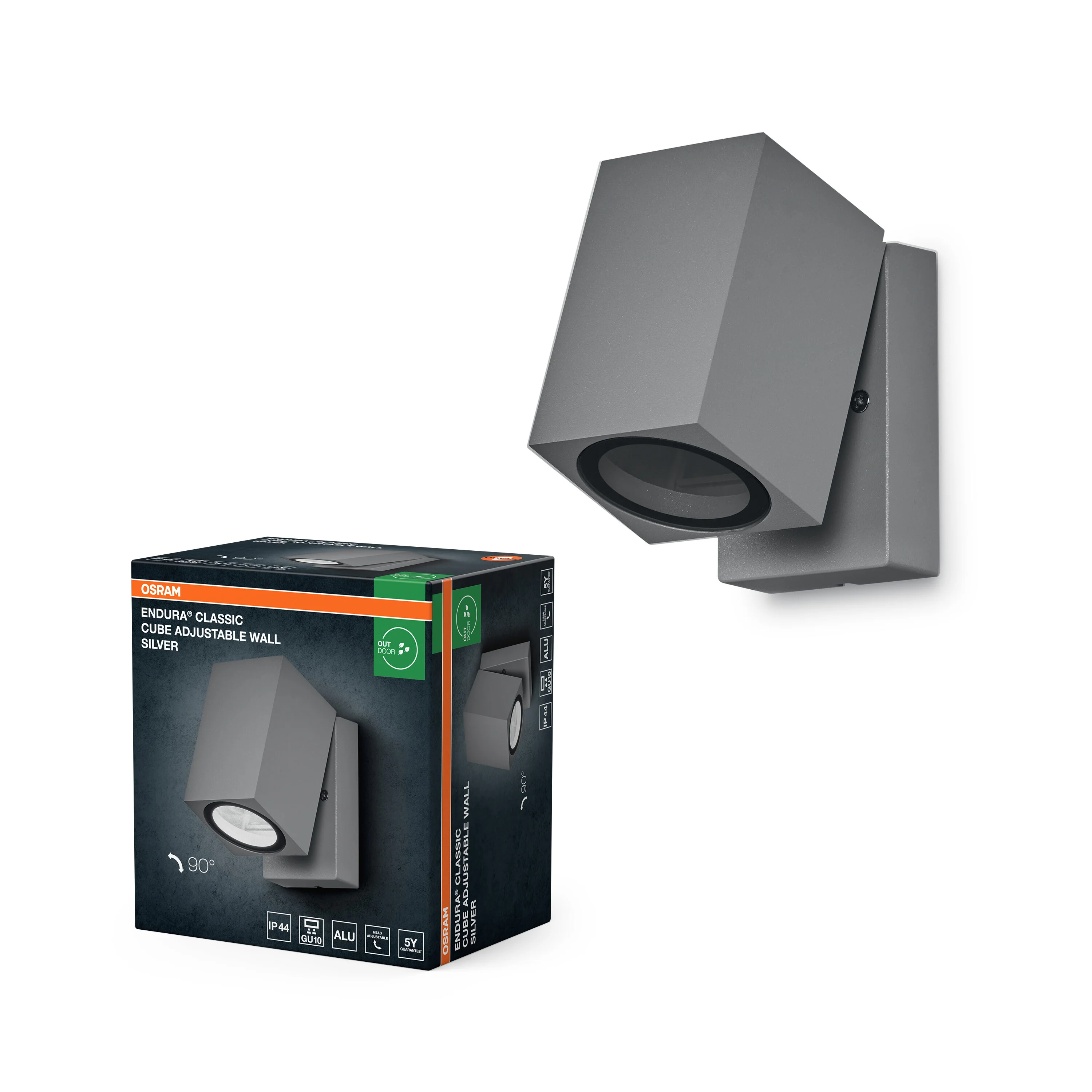 OSRAM Endura Classic Cube ADJ regulowany kinkiet srebrny - Image 5