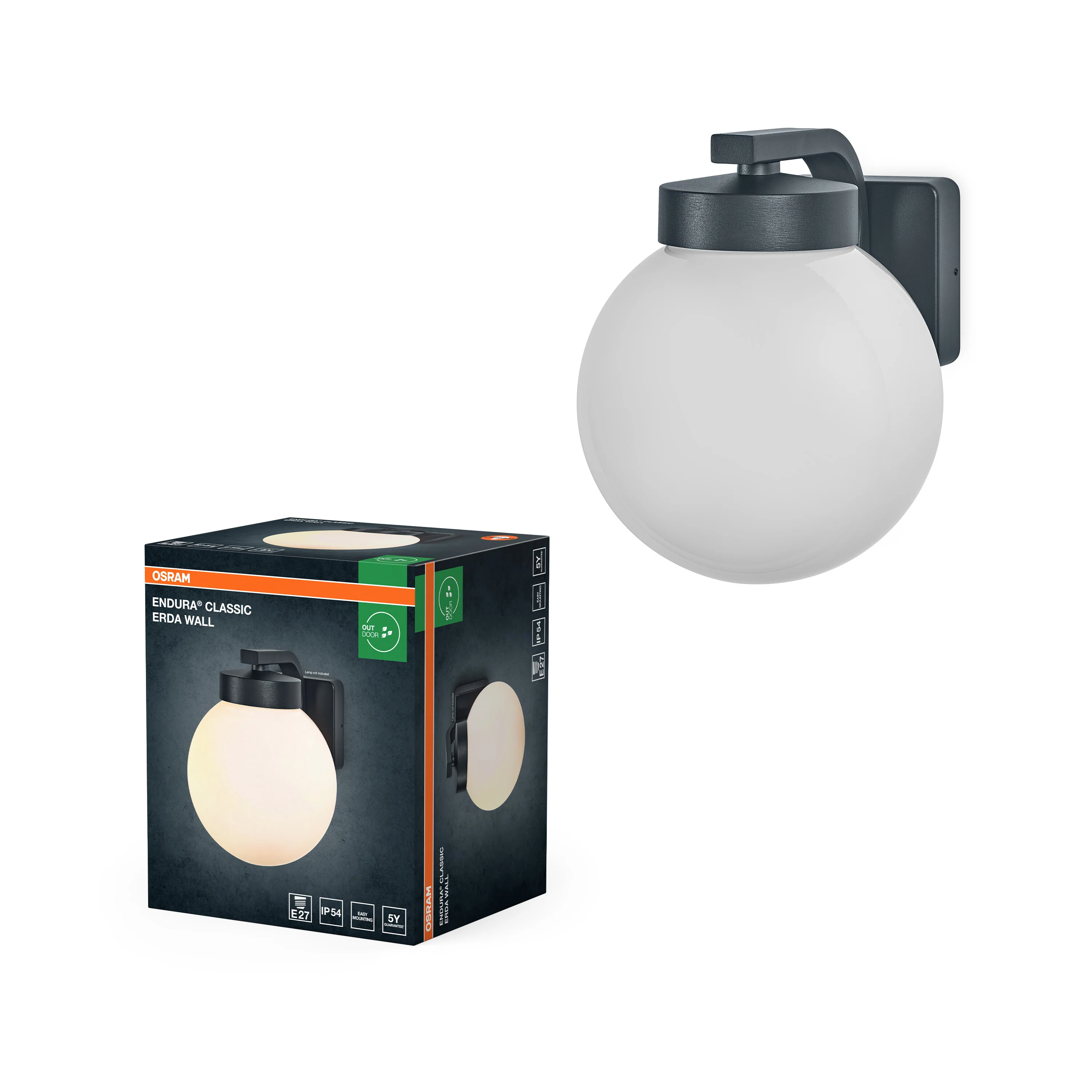 OSRAM ENDURA CLASSIC ERDA Wall E27 IP54 ciemnoszary - Image 5