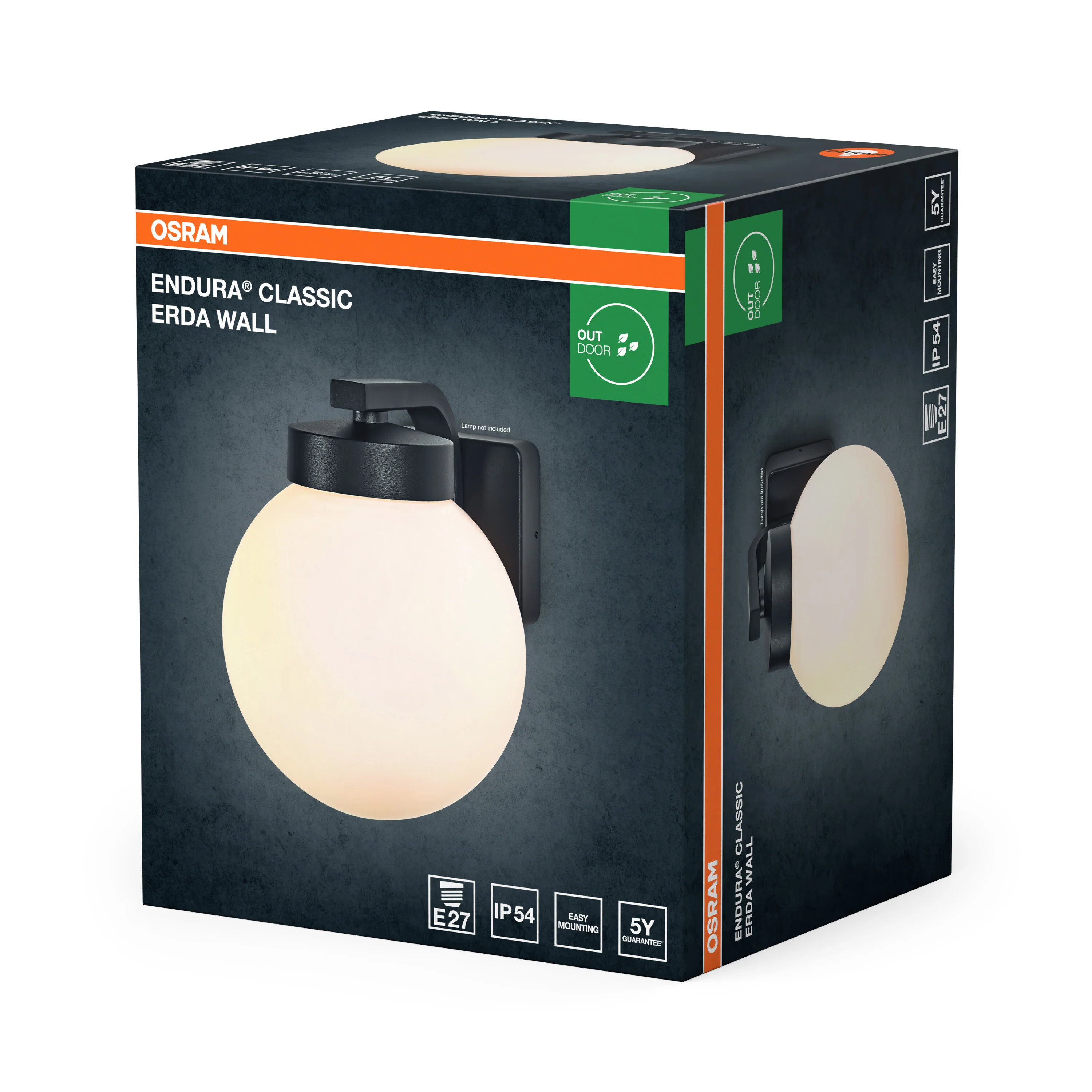 OSRAM ENDURA CLASSIC ERDA Wall E27 IP54 ciemnoszary - Image 6