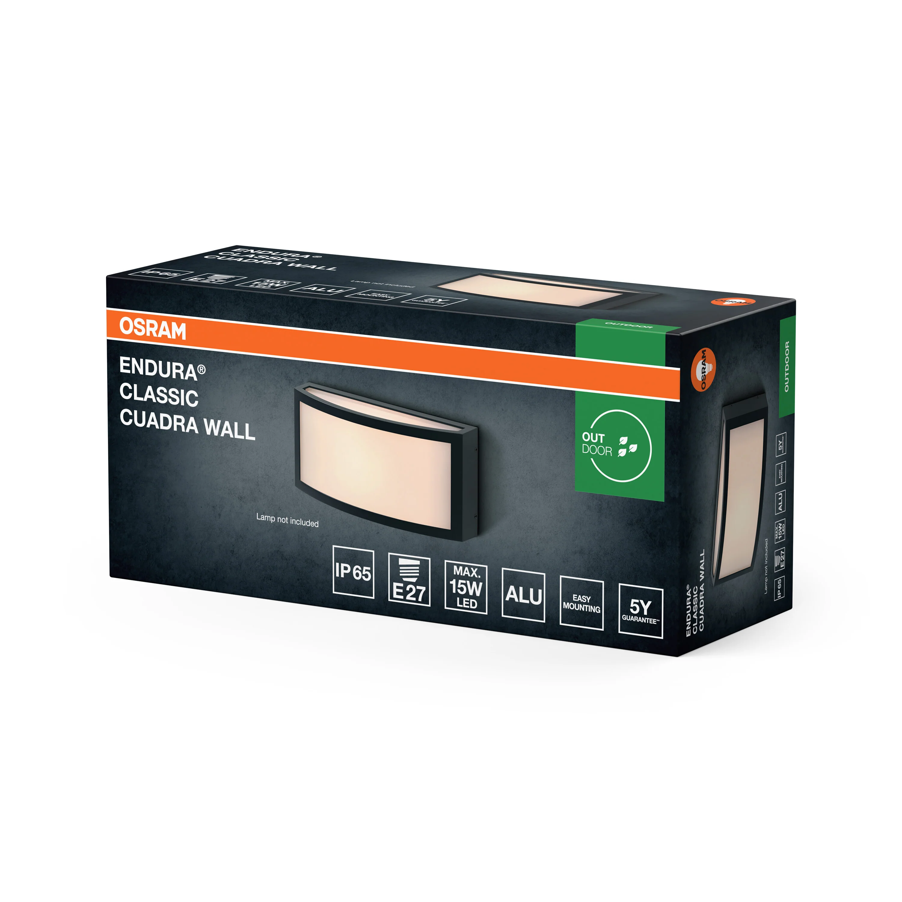 OSRAM Endura Classic IP65 E27 Cuadra Kinkiet ciemnoszary - Image 6