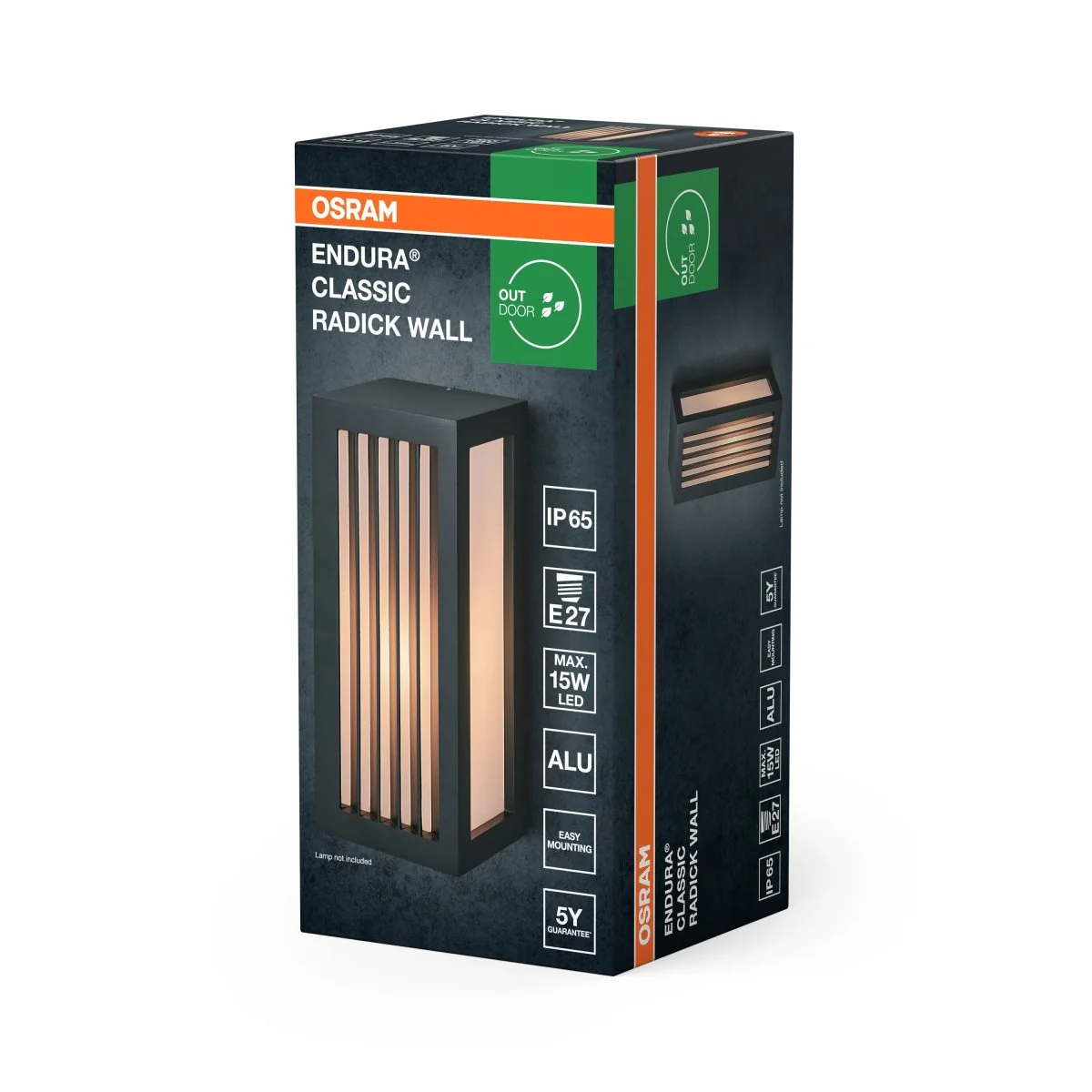 OSRAM Endura Classic IP65 E27 Radick Kinkiet ciemnoszary - Image 2