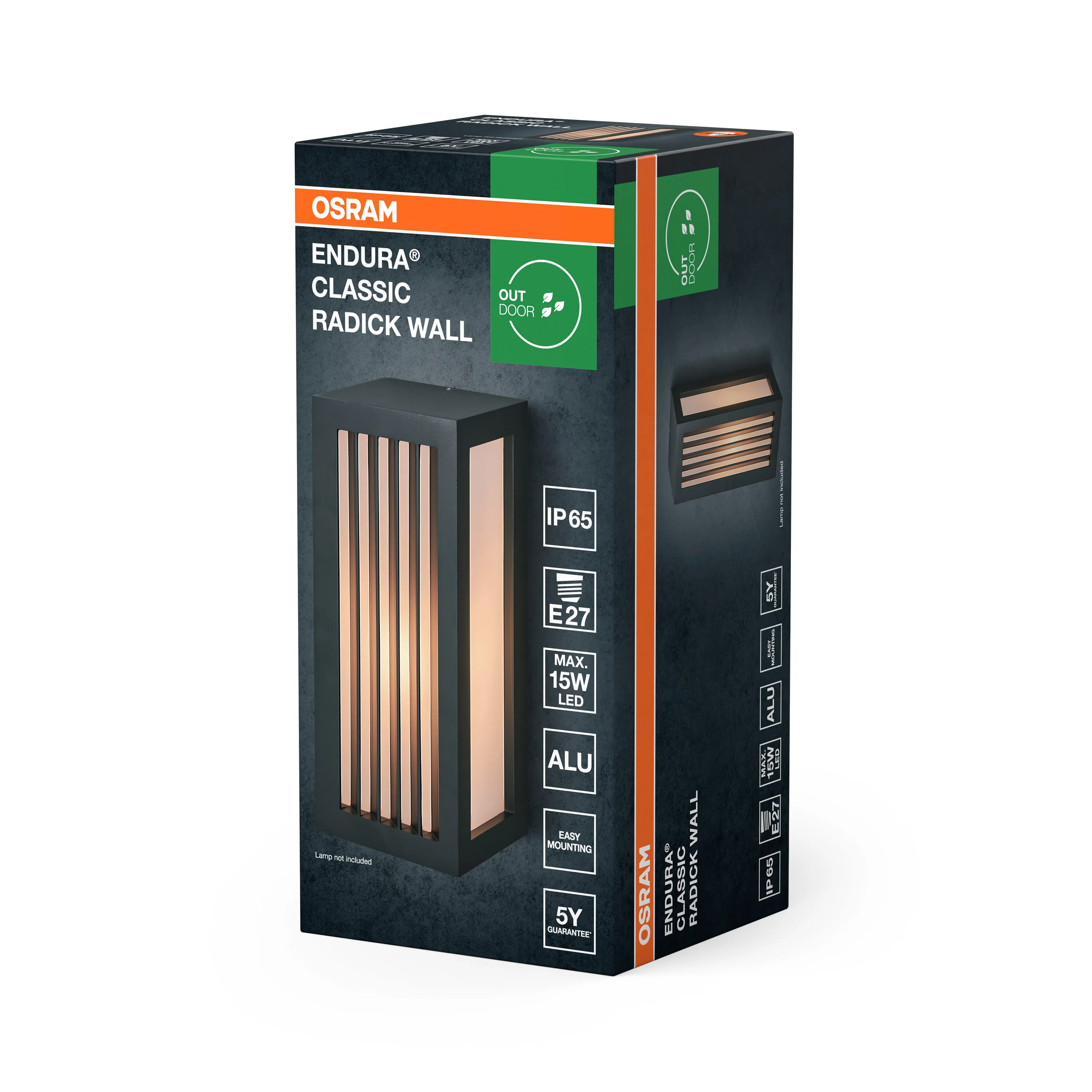 OSRAM Endura Classic IP65 E27 Radick Kinkiet ciemnoszary - Image 6