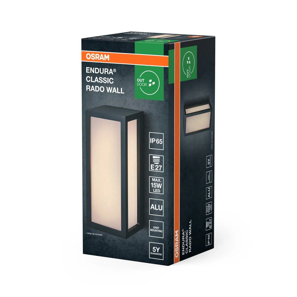 OSRAM Endura Classic IP65 E27 Rado Kinkiet ciemnoszary - Image 2