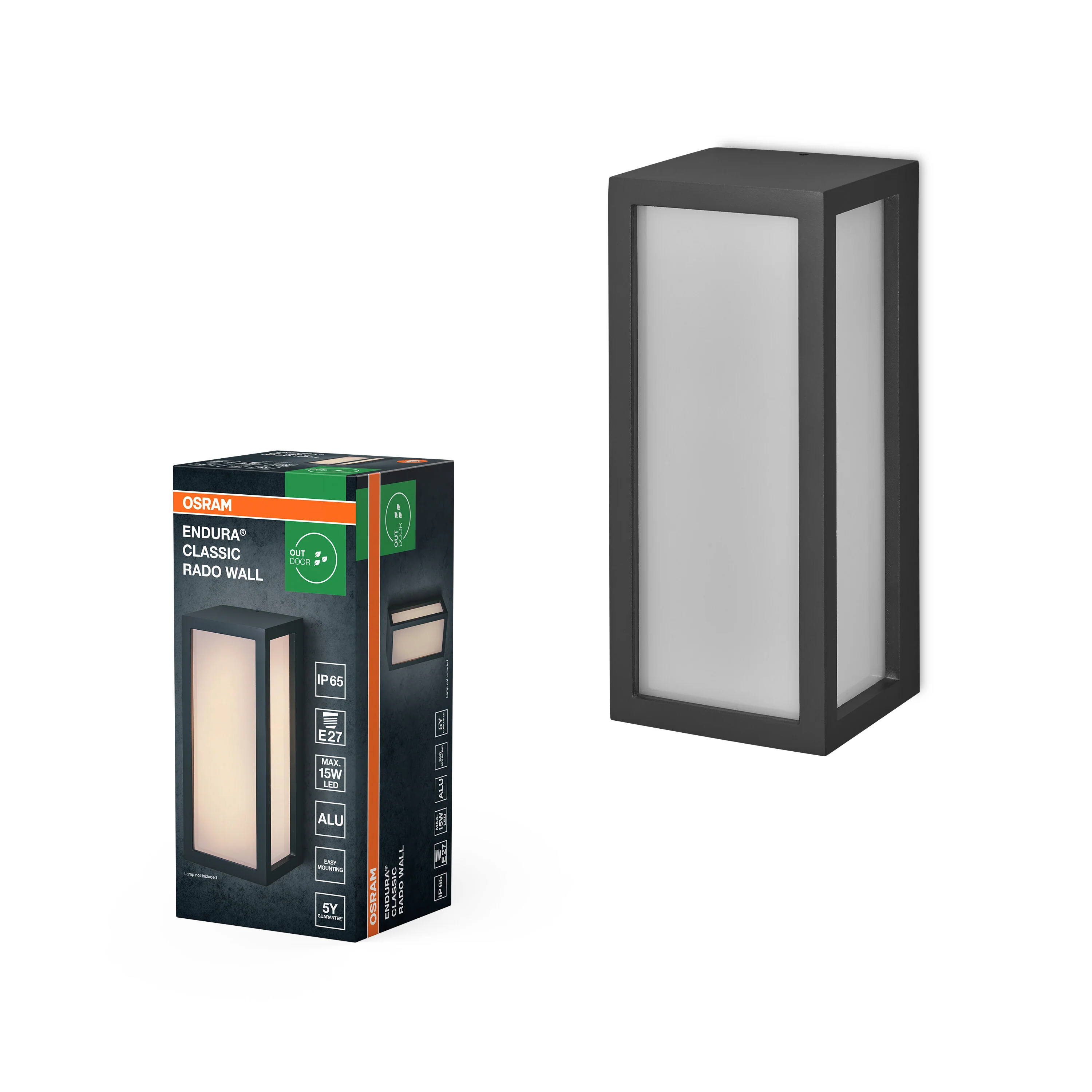 OSRAM Endura Classic IP65 E27 Rado Kinkiet ciemnoszary - Image 5
